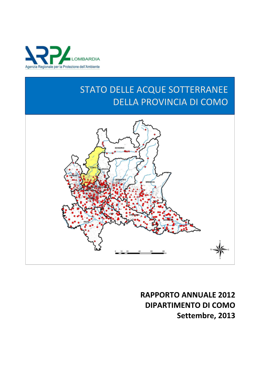 Stato Delle Acque Sotterranee Della Provincia Di Como 2012