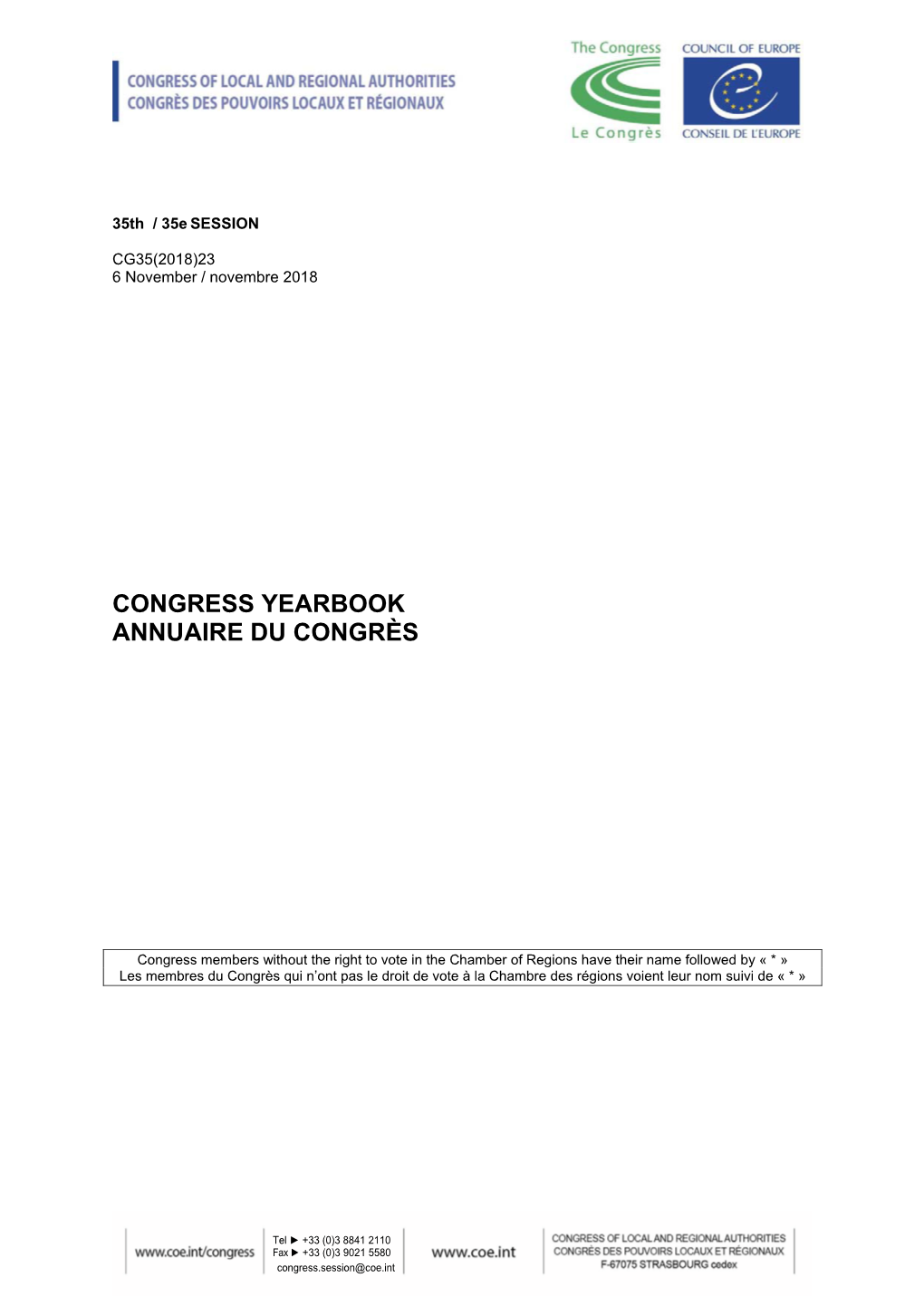 Congress Yearbook Annuaire Du Congrès
