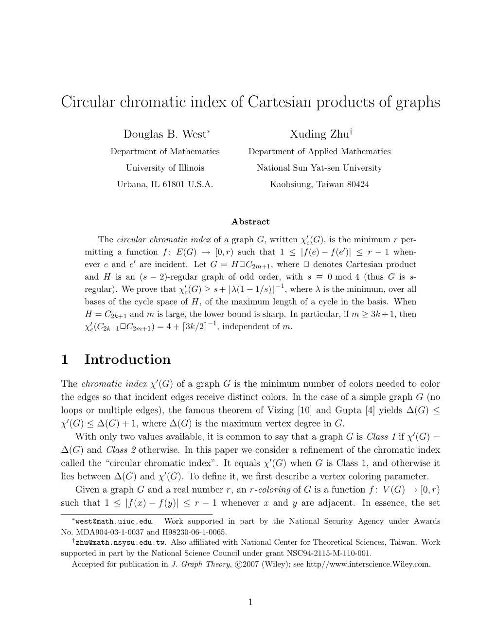 Circular Chromatic Index of Cartesian Products of Graphs