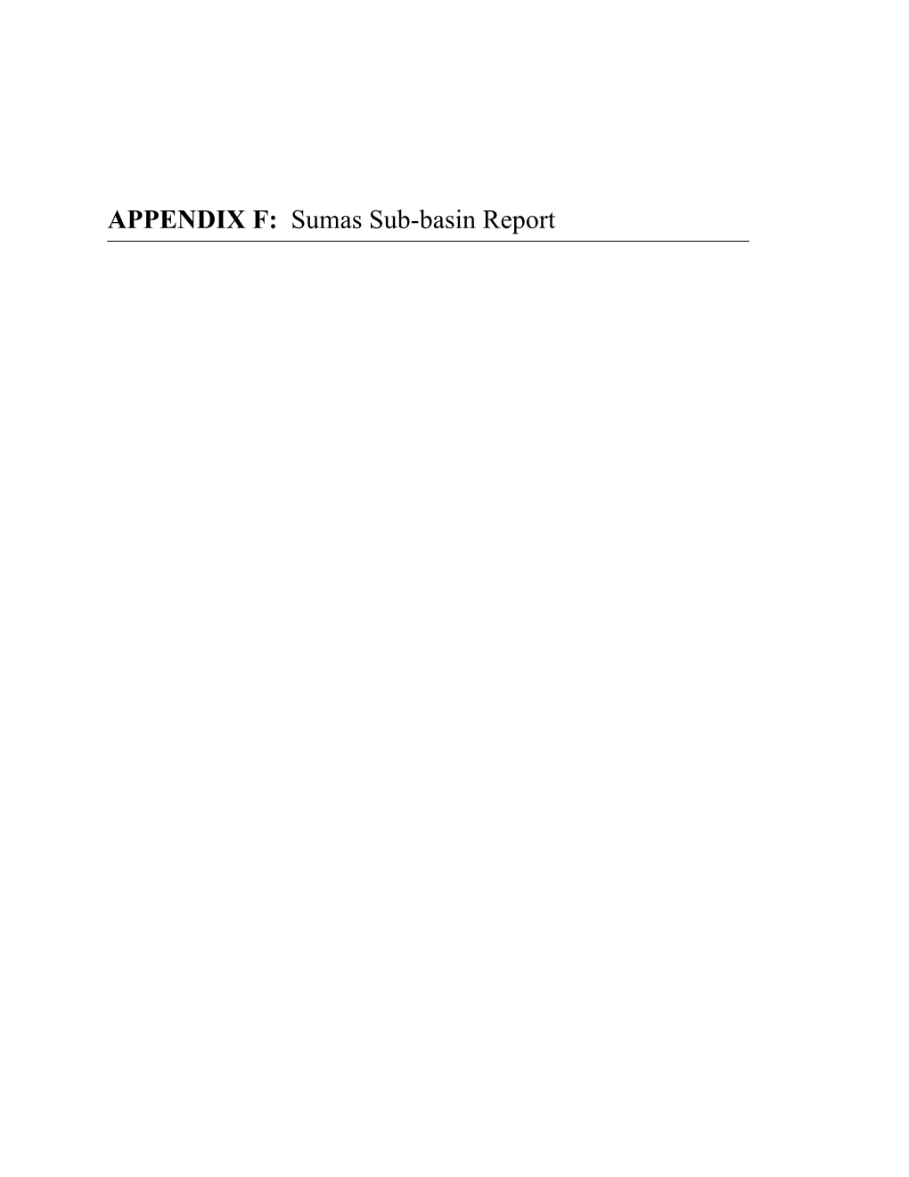 Sumas Sub-Basin Report