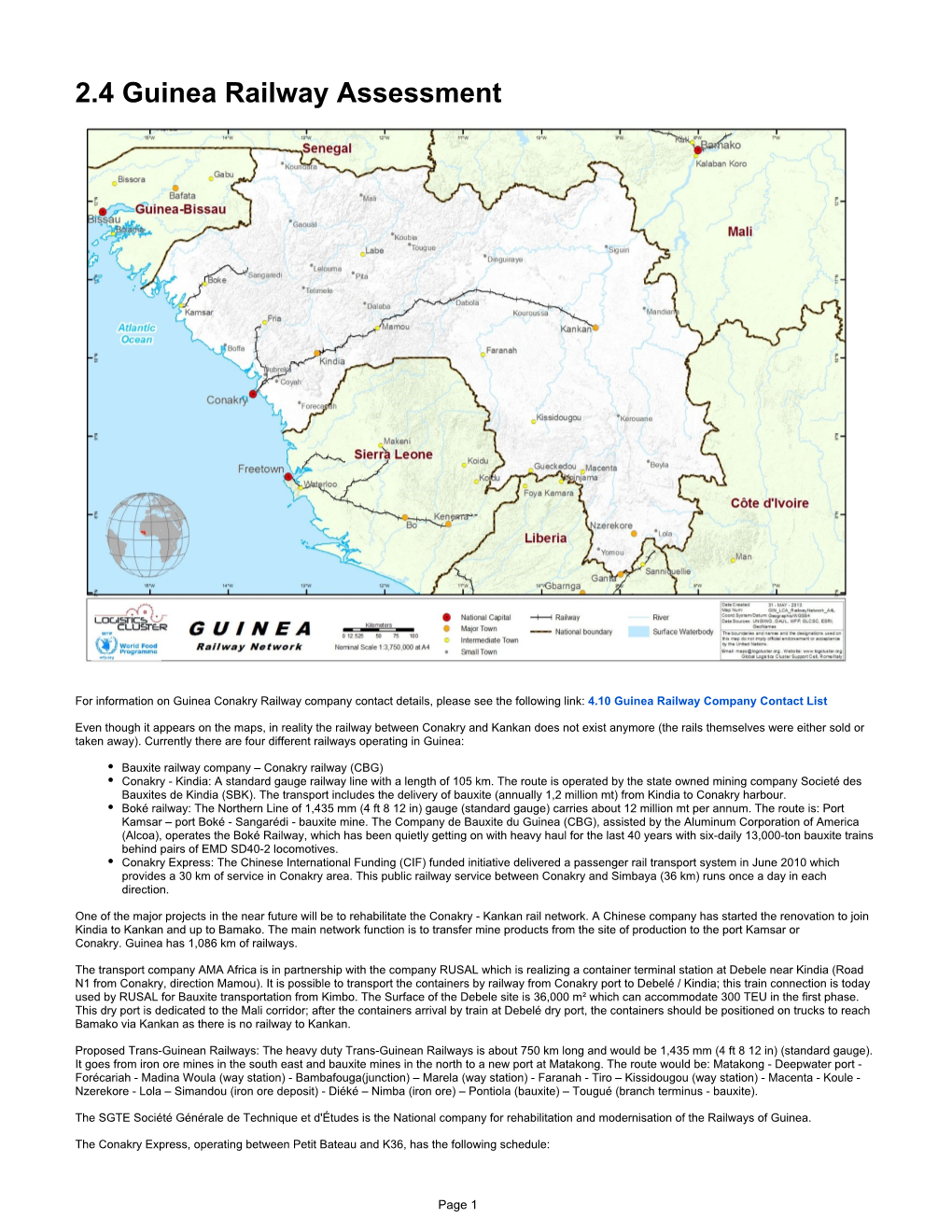 2.4 Guinea Railway Assessment