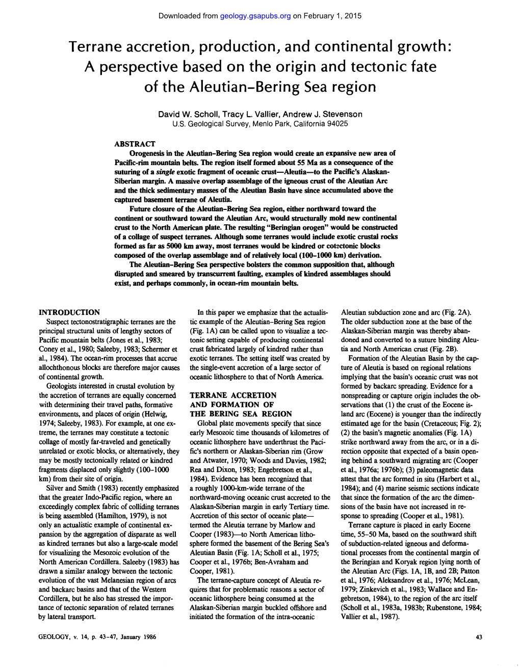 Terrane Accretion, Production, and Continental Growth: a Perspective Based on the Origin and Tectonic Fate of the Aleutian-Bering Sea Region