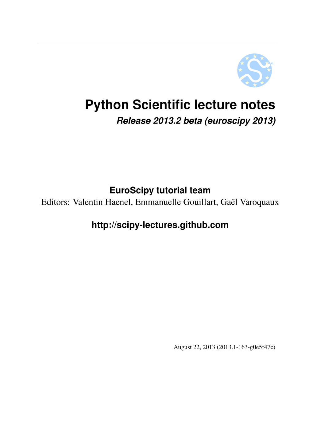 Python Scientific Lecture Notes