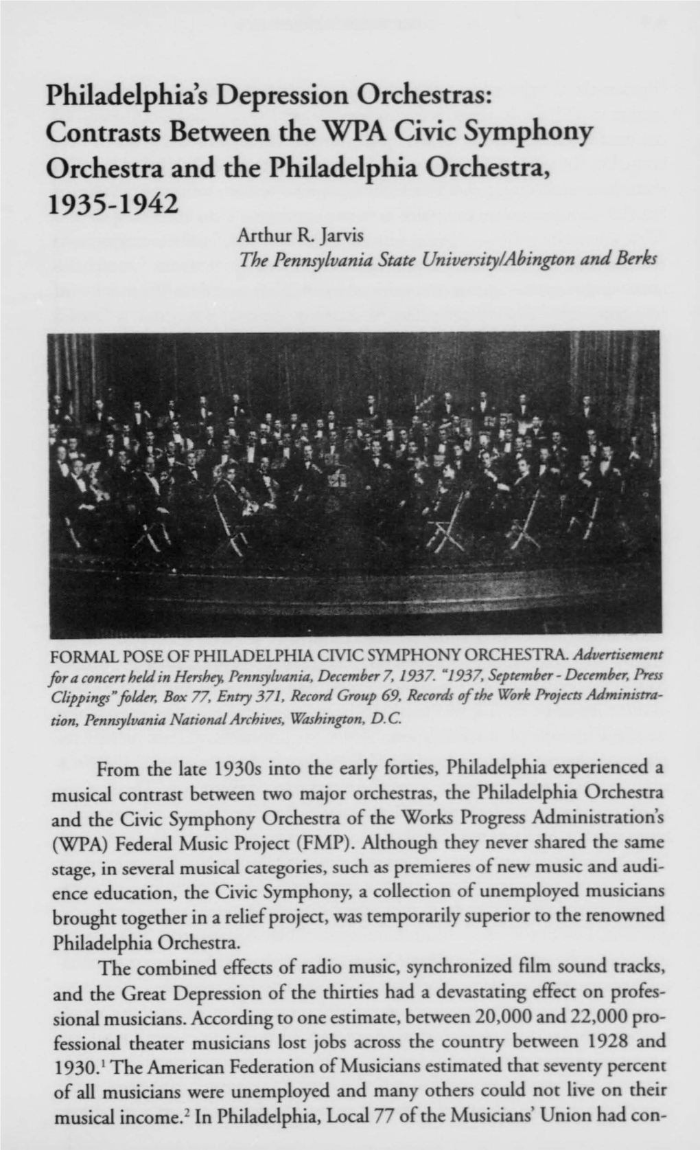 Philadelphia's Depression Orchestras