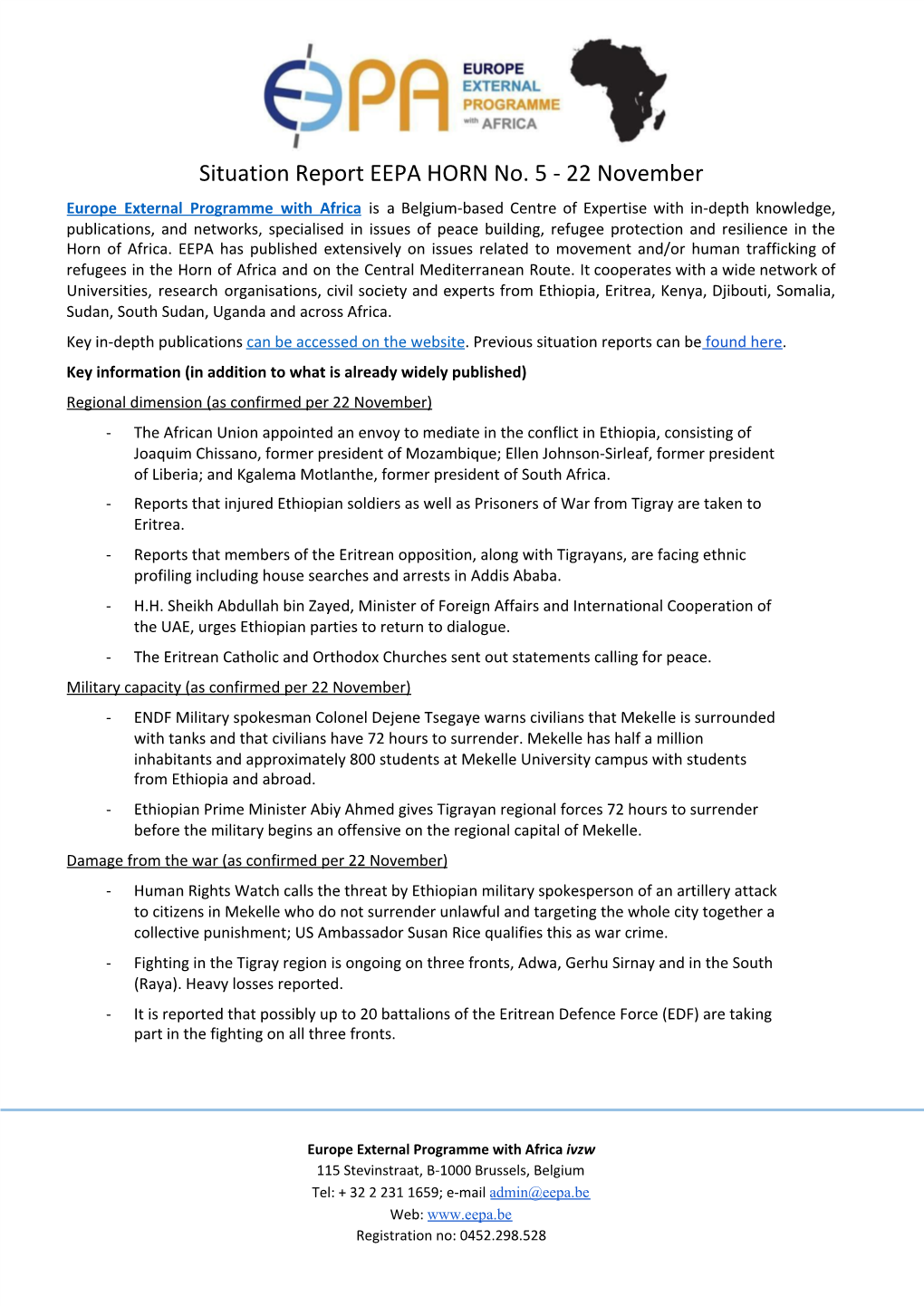 Situation Report EEPA HORN No. 5