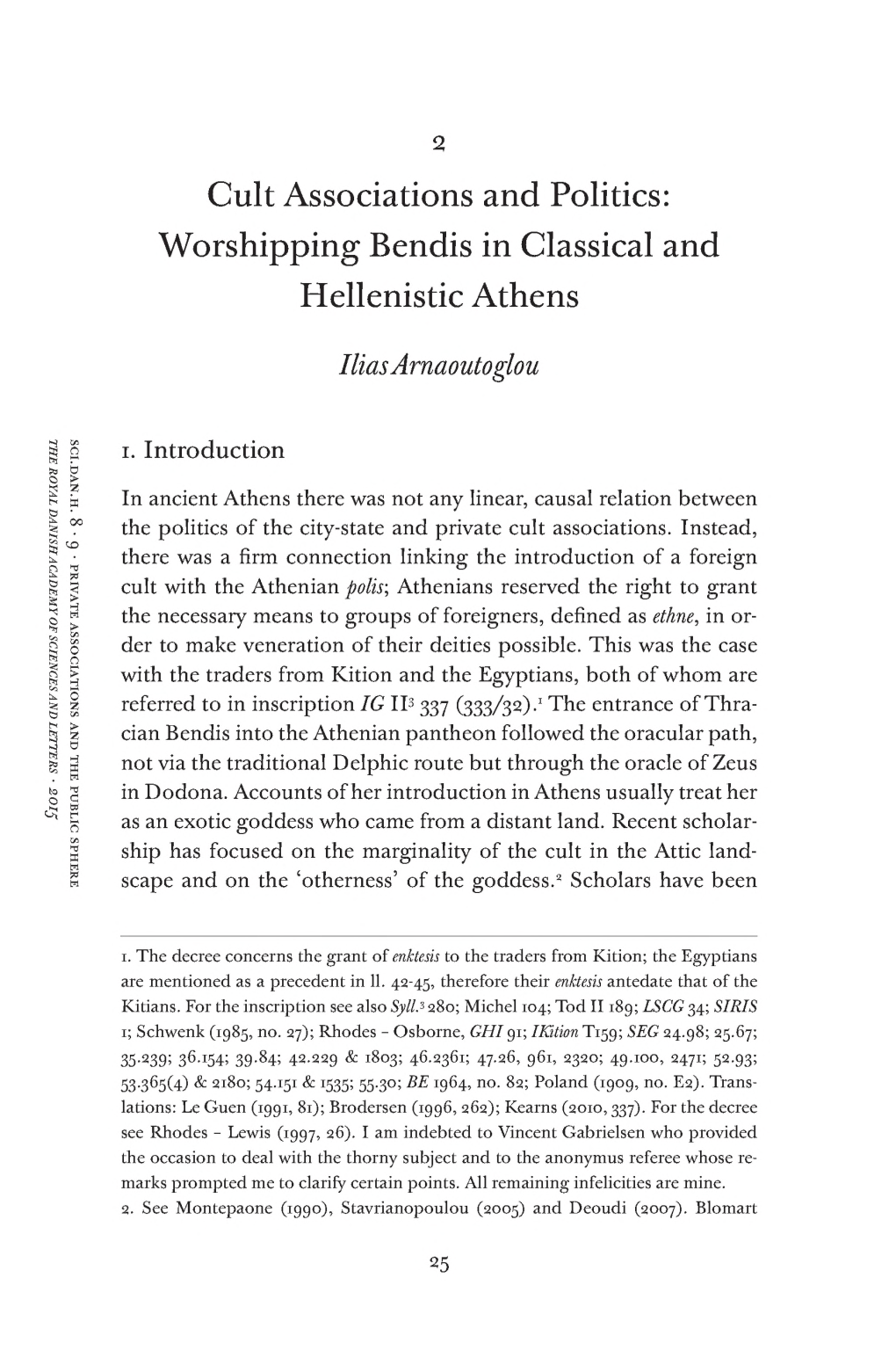 Worshipping Bendis in Classical and Hellenistic Athens