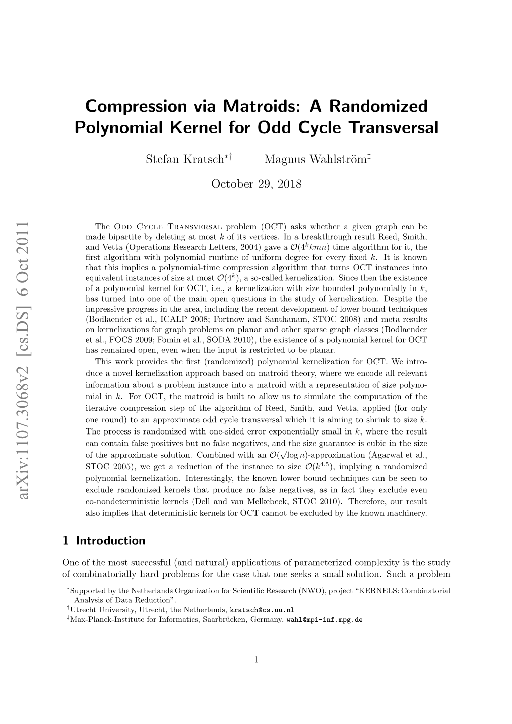 A Randomized Polynomial Kernel for Odd Cycle Transversal