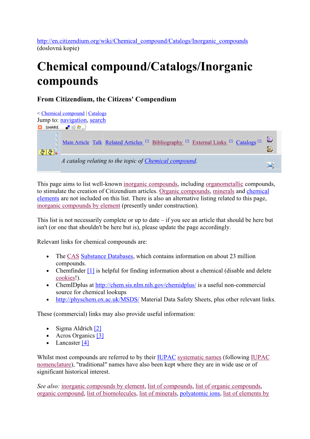 Chemical Compound/Catalogs/Inorganic Compounds