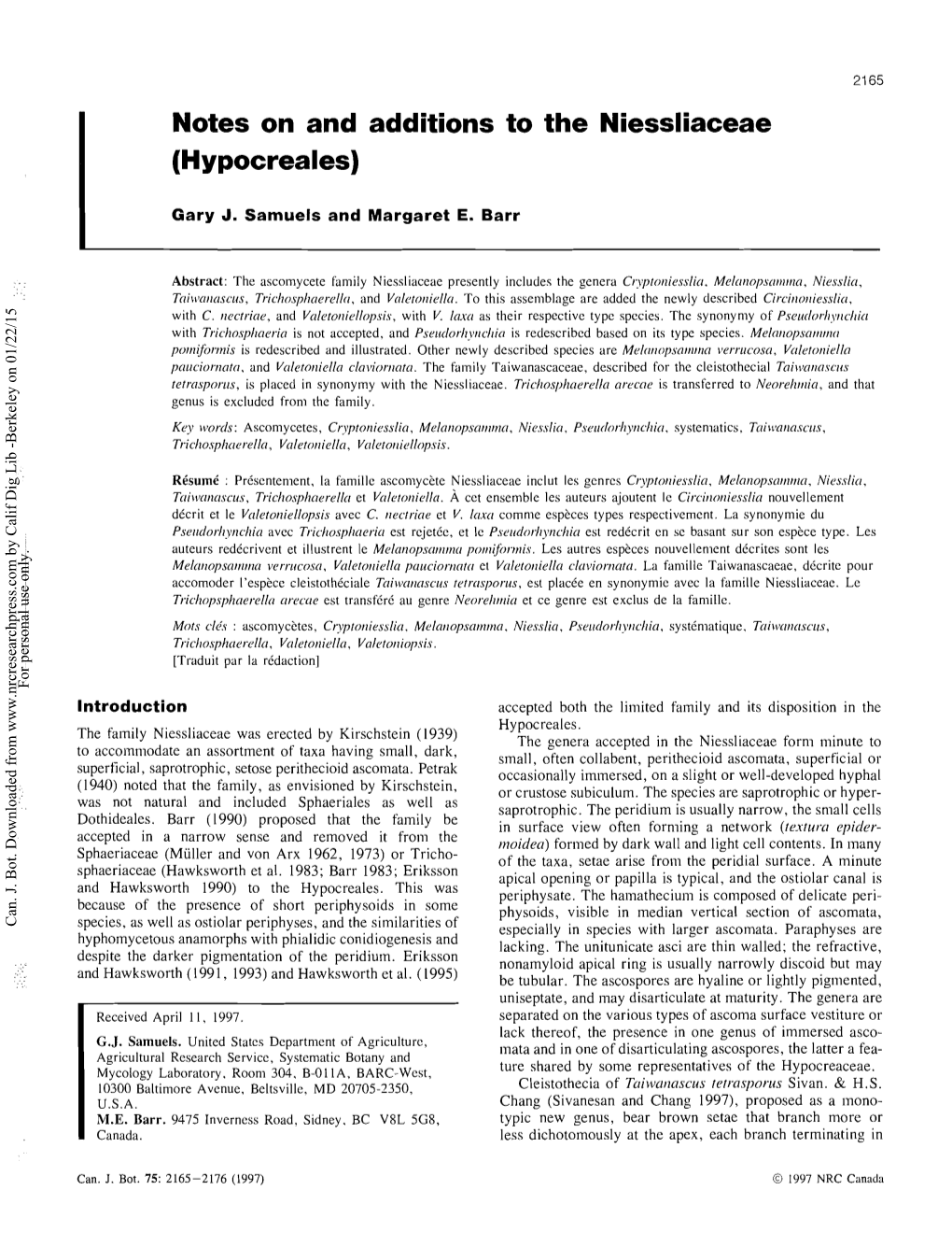 Notes on and Additions to the Niessliaceae (Hypocreales)