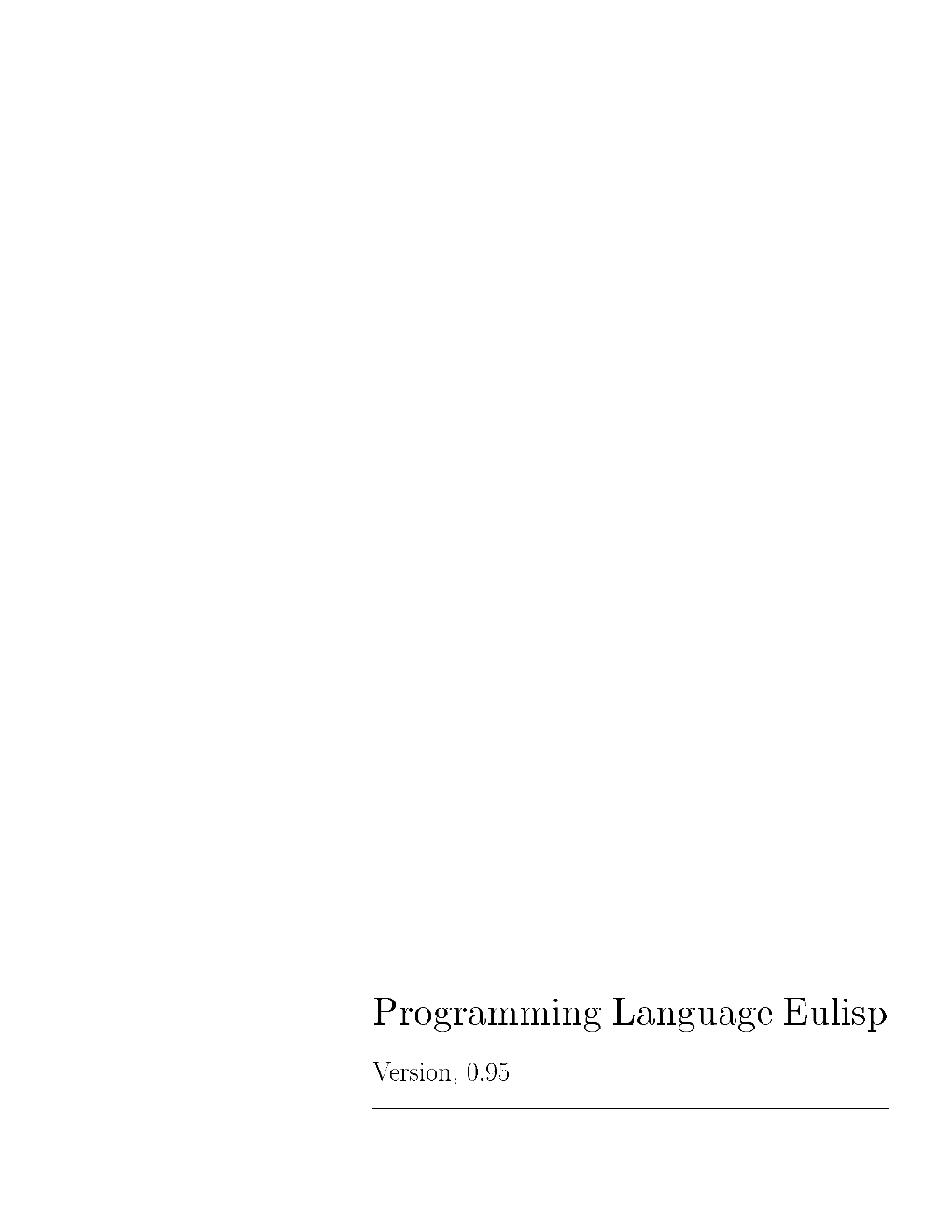 Programming Language Eulisp