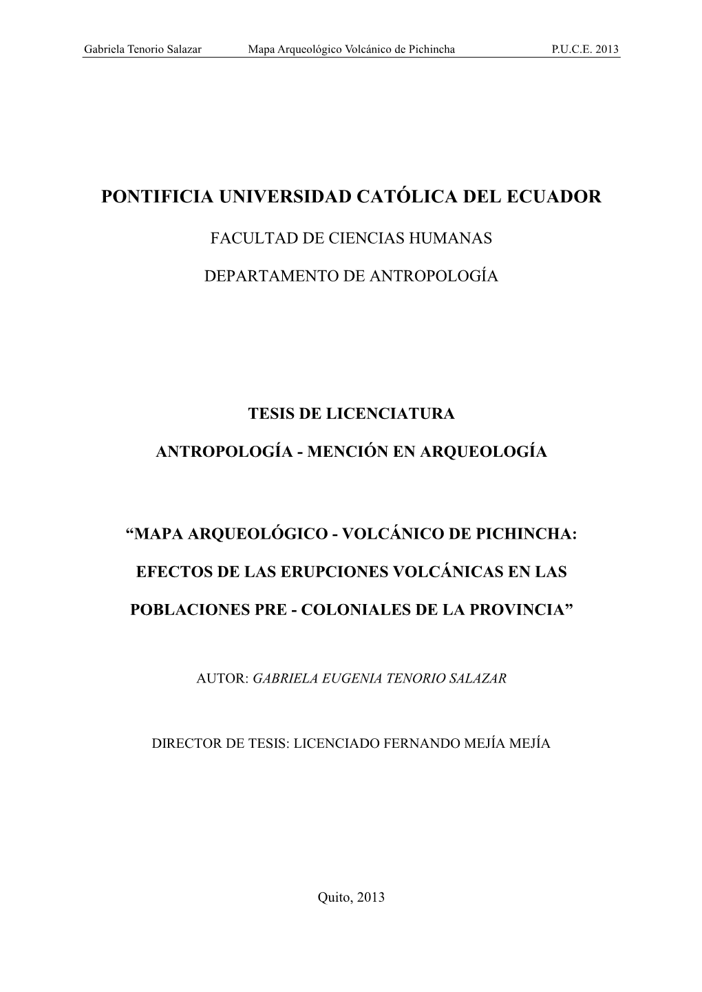 Pontificia Universidad Católica Del Ecuador
