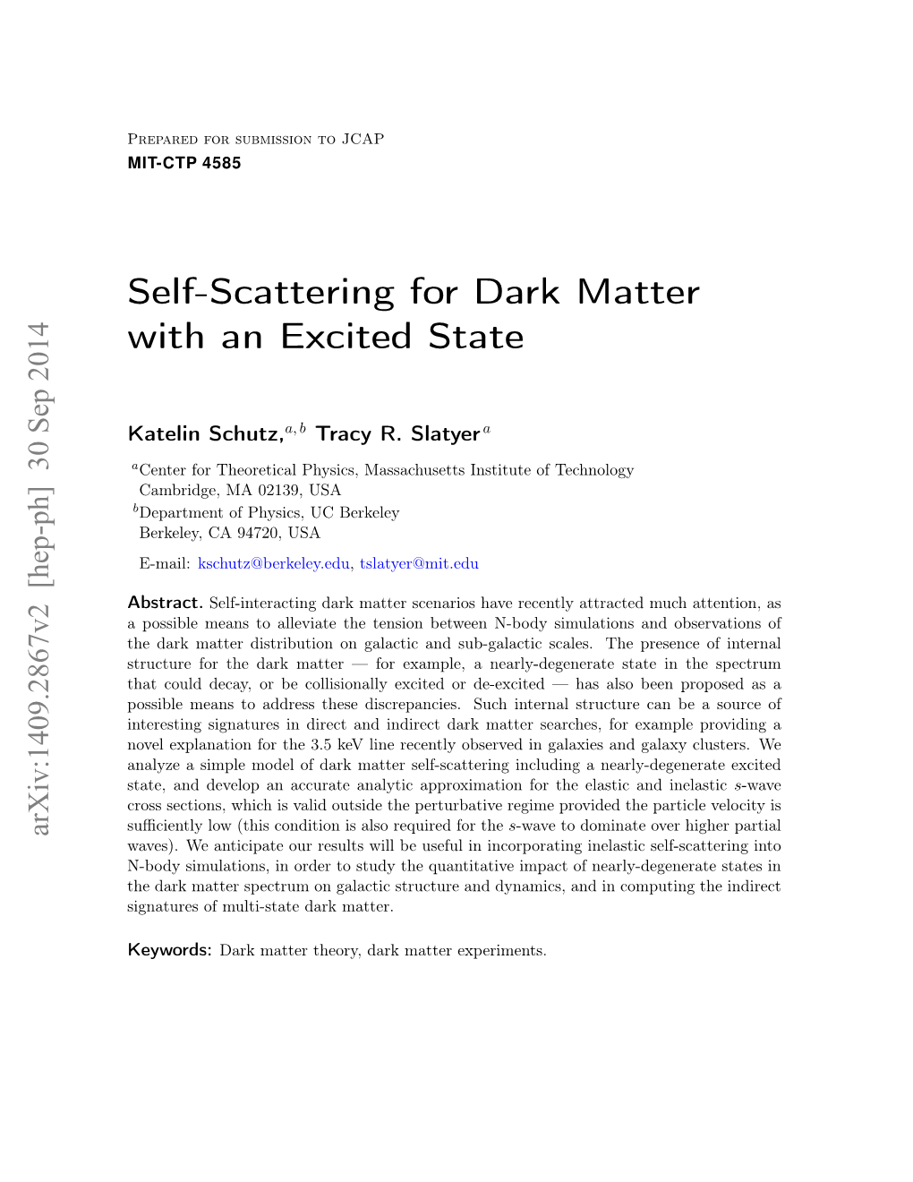 Self-Scattering for Dark Matter with an Excited State
