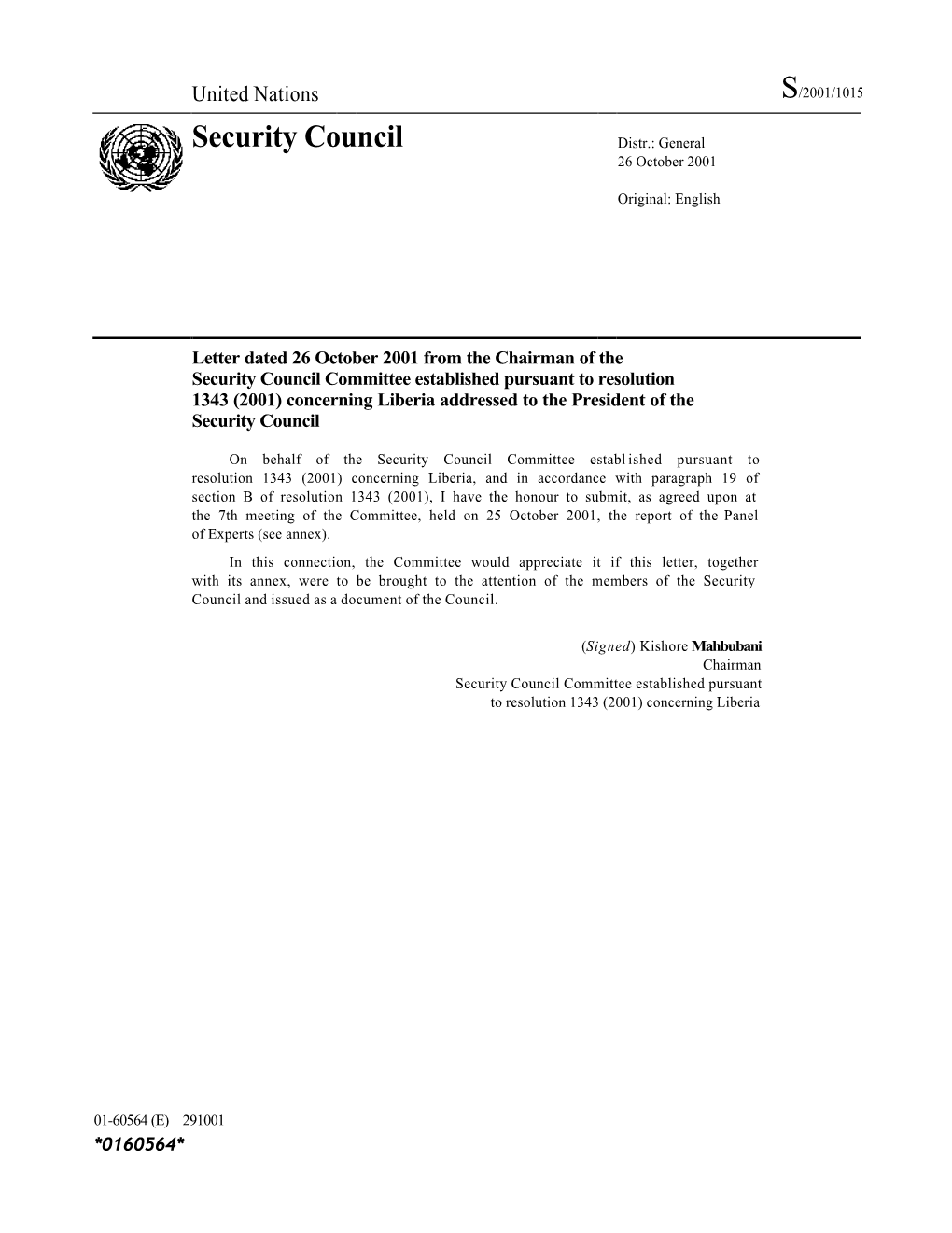 Report of the Panel of Experts Pursuant to Security Council Resolution 1343 (2001), Paragraph 19, Concerning Liberia