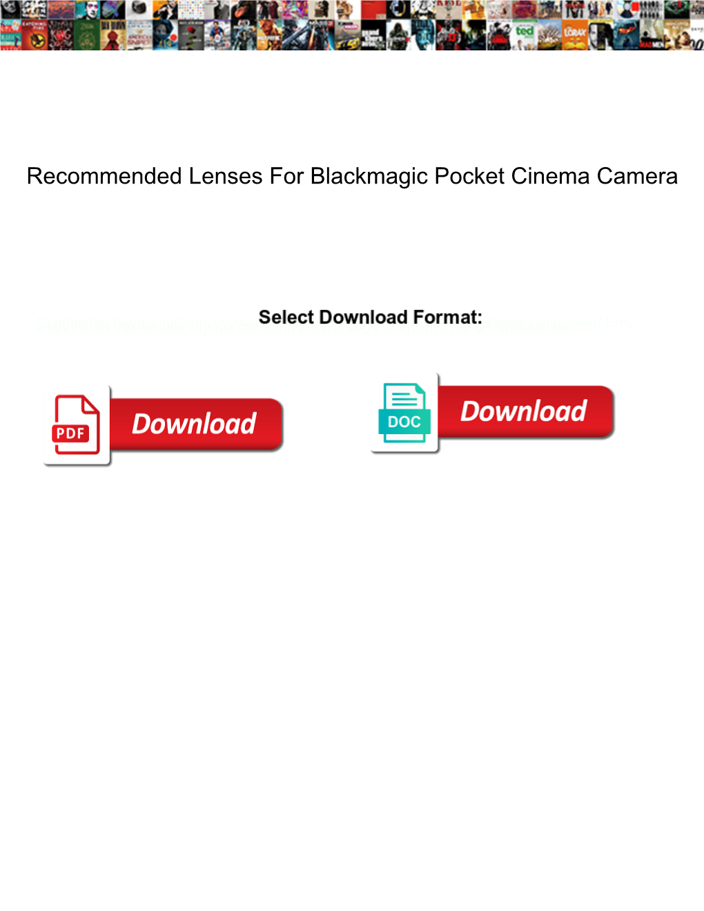Recommended Lenses for Blackmagic Pocket Cinema Camera
