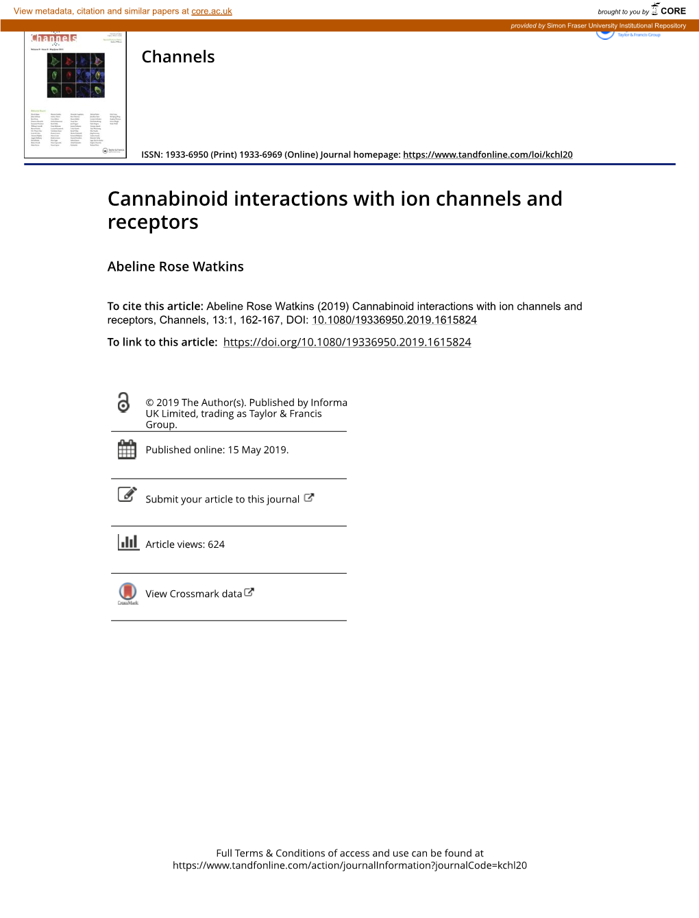 Cannabinoid Interactions with Ion Channels and Receptors