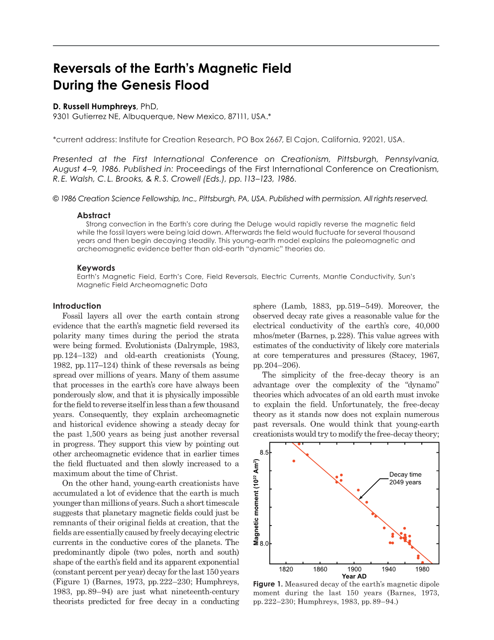 Reversals of the Earth's Magnetic Field During the Genesis Flood.Indd