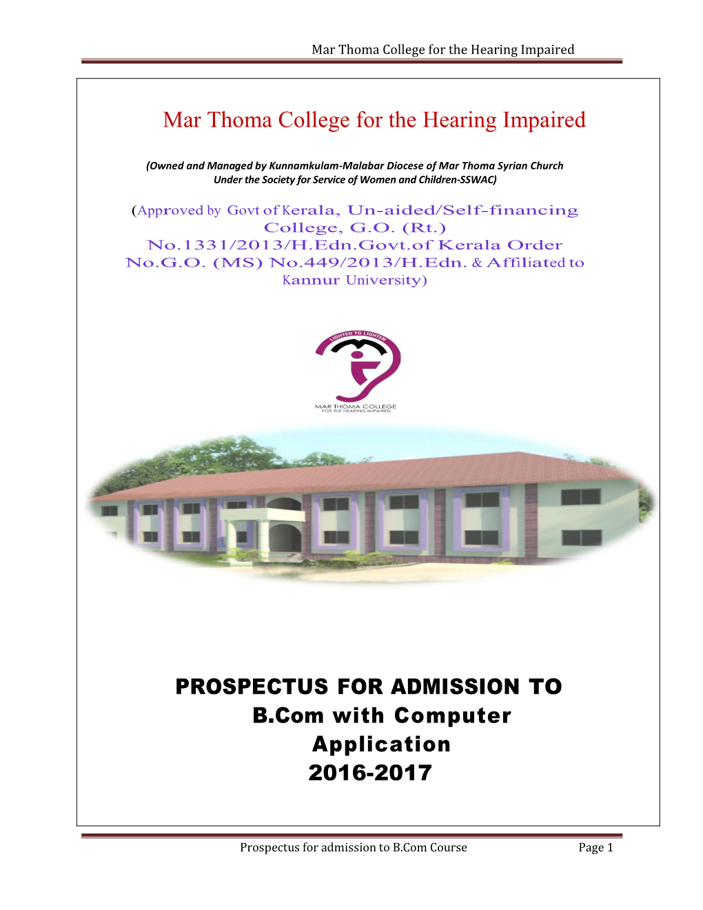 Mar Thoma College for the Hearing Impaired