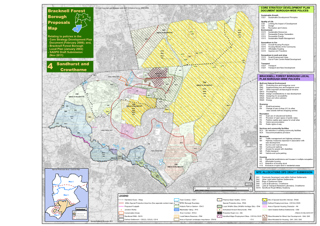 Proposals Map 4 (Sandhurst and Crowthorne)