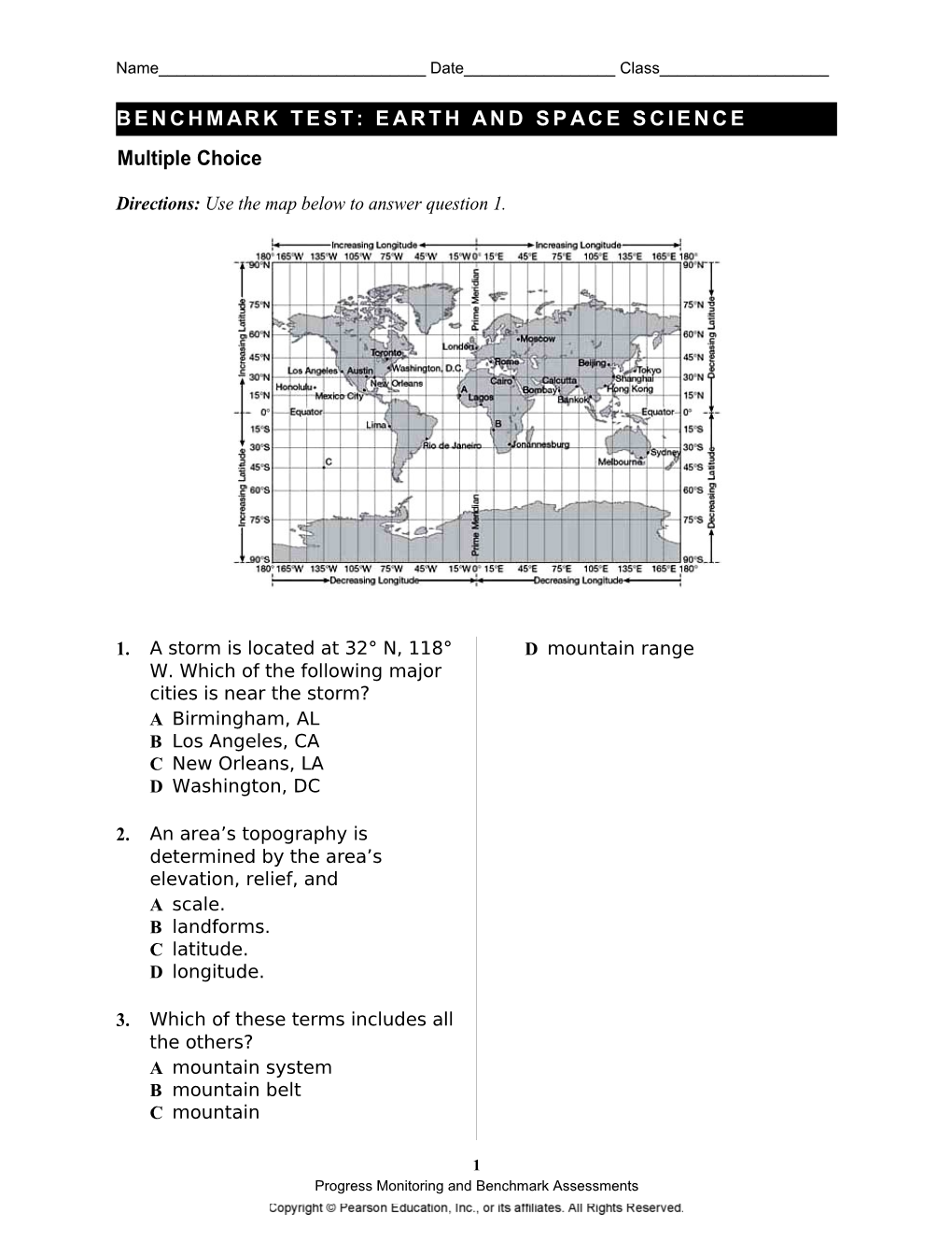 SCREENING TEST Type Centers in Box with 9 Point Indent