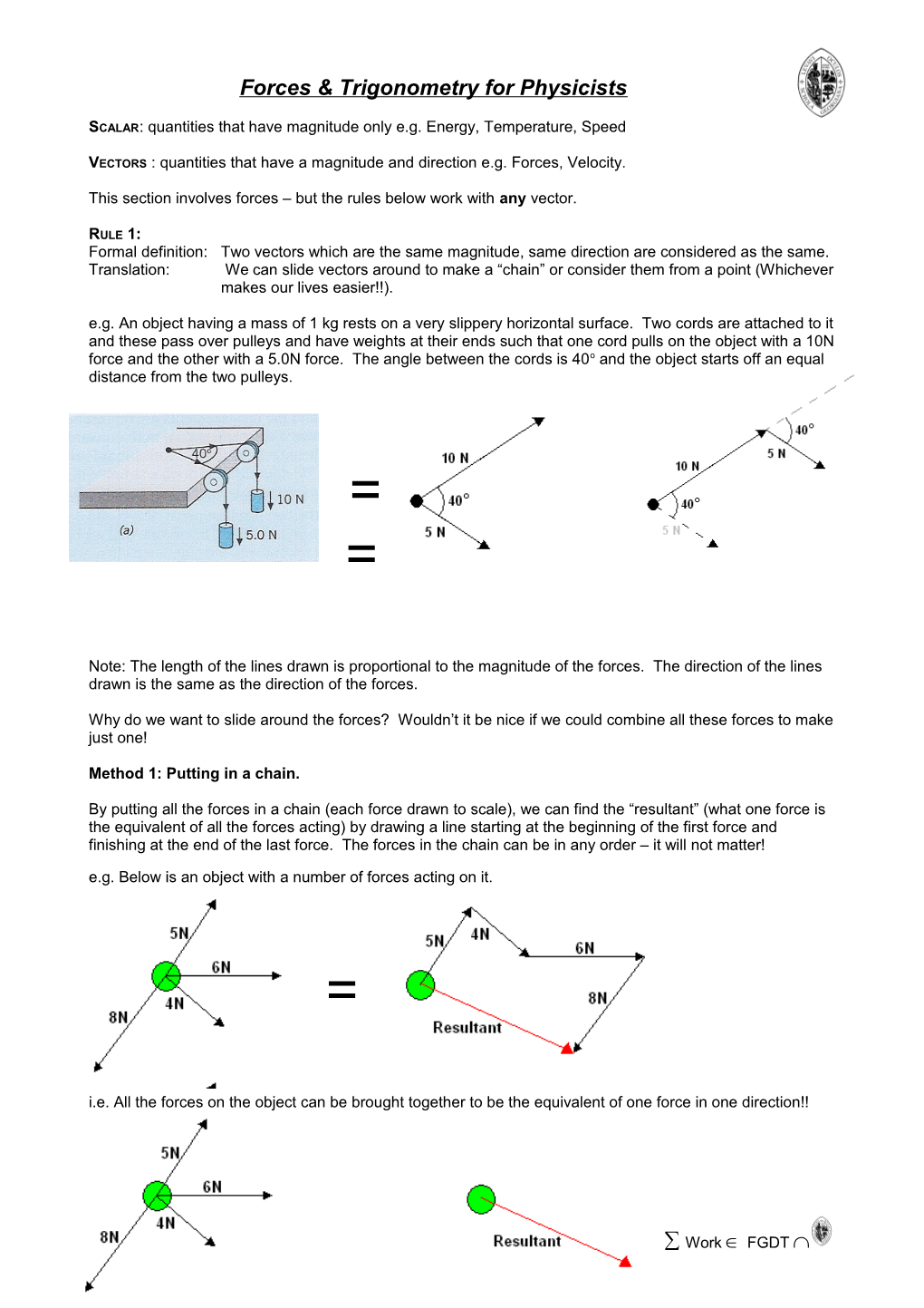 Forces & Trigonometry for Physicists