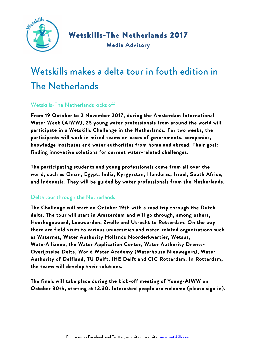 Wetskills Makes a Delta Tour in Fouth Edition in the Netherlands