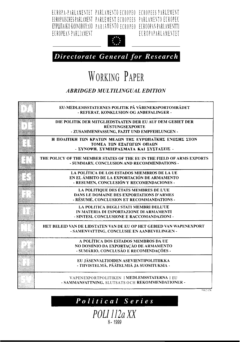 Working Paper Abridged Multilingual Edition