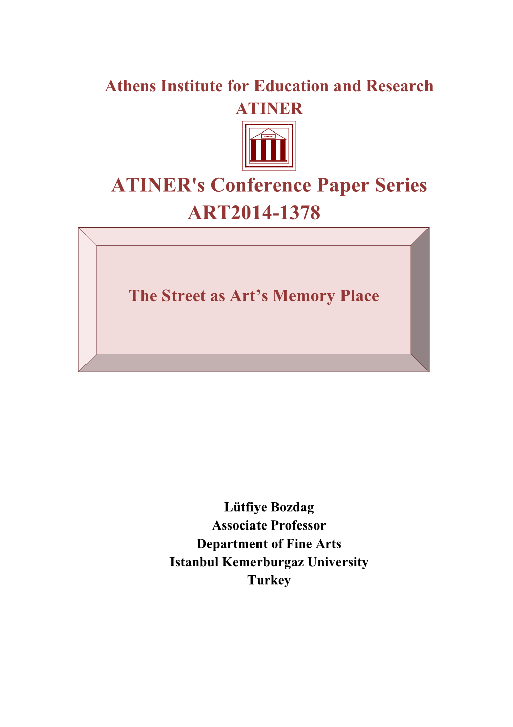 ATINER's Conference Paper Series ART2014-1378