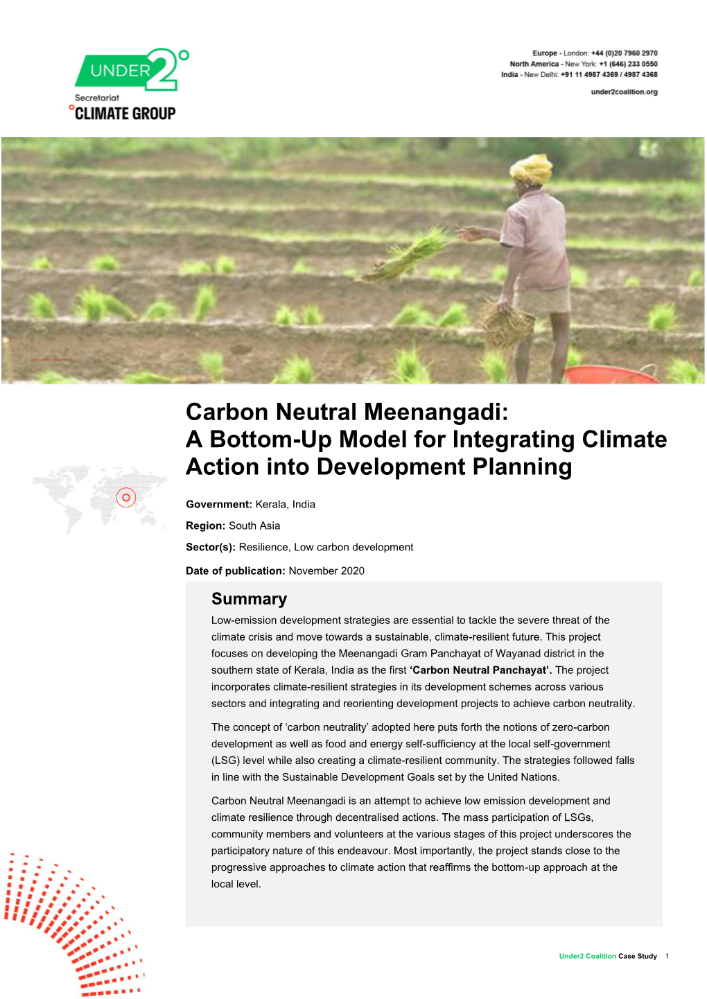 Carbon Neutral Meenangadi: a Bottom-Up Model for Integrating Climate Action Into Development Planning