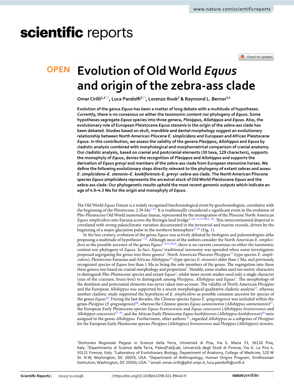 Evolution of Old World Equus and Origin of the Zebra-Ass Clade