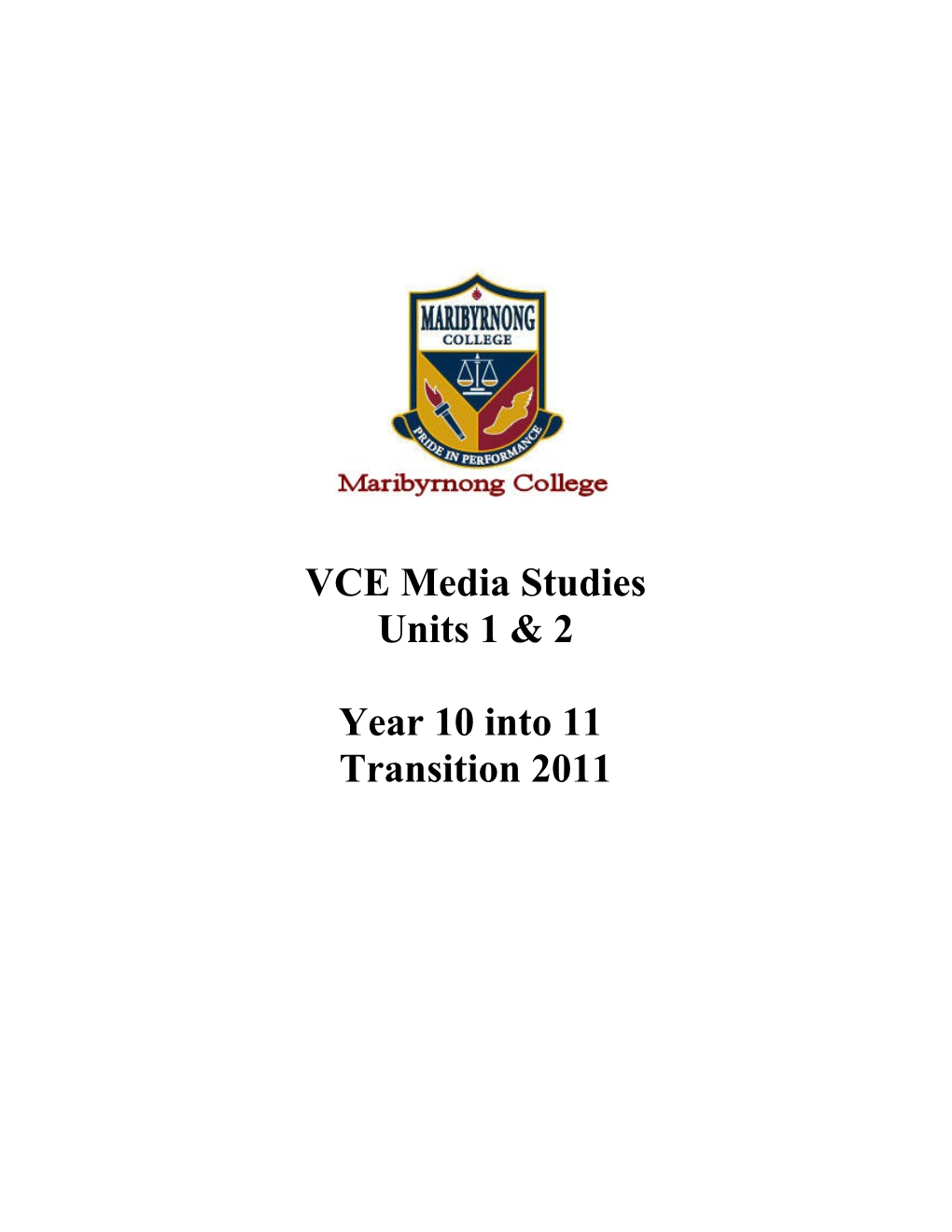 VCE Media Studies Units 1 & 2