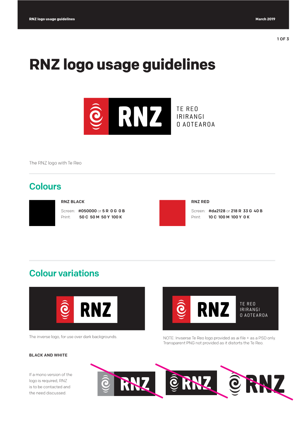 RNZ Logo Usage Guidelines March 2019
