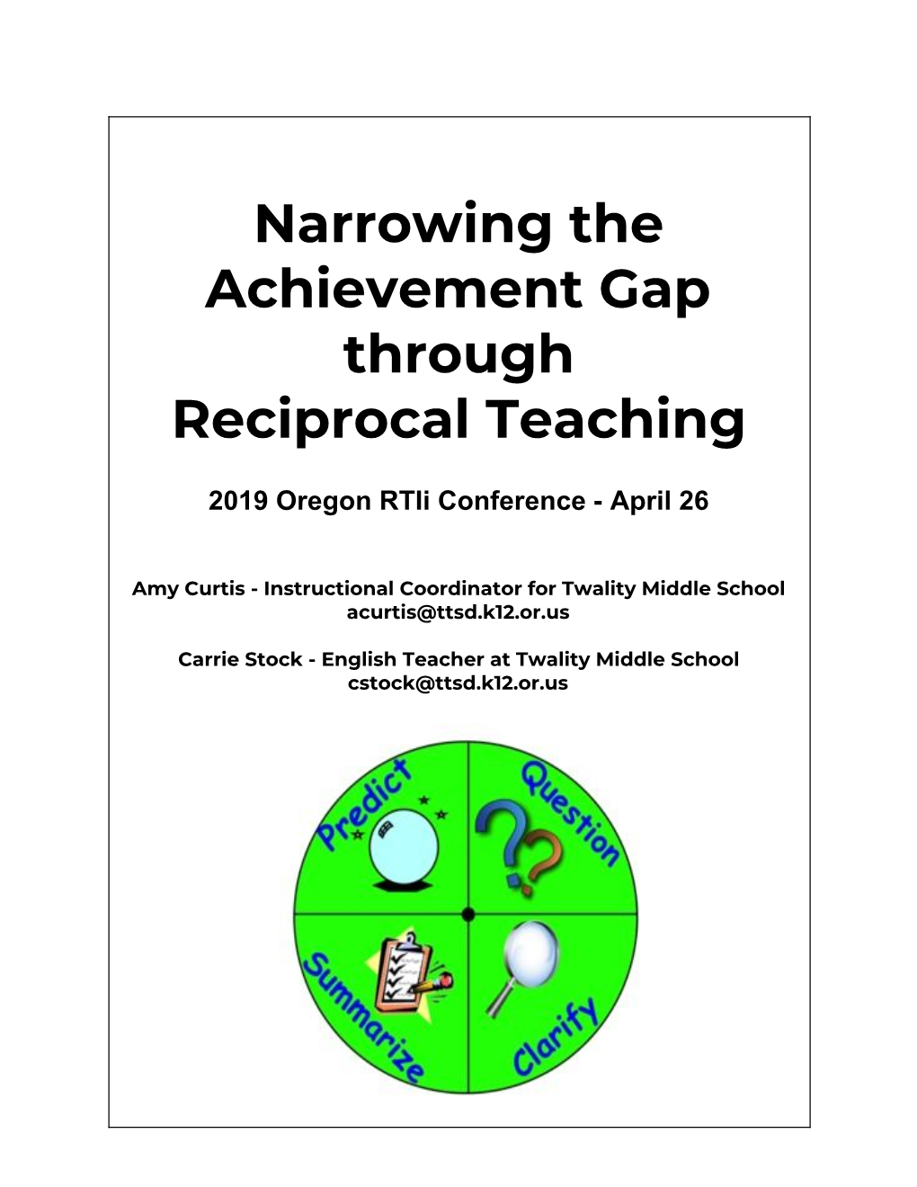Narrowing the Achievement Gap Through Reciprocal Teaching