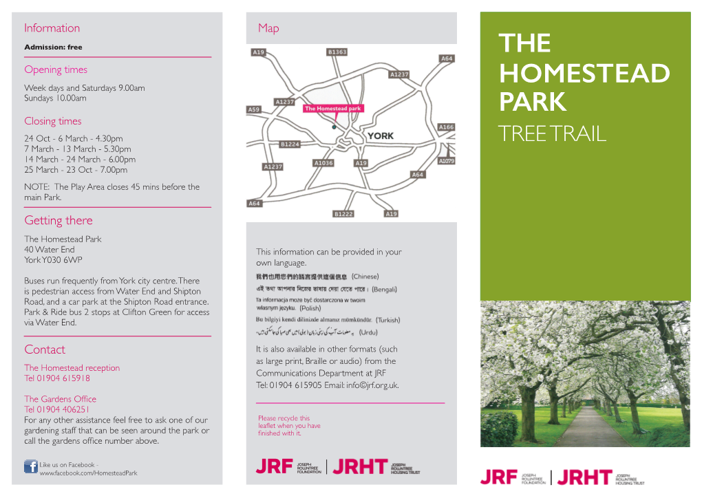 The Homestead Park 40 Water End This Information Can Be Provided in Your York Y030 6WP Own Language