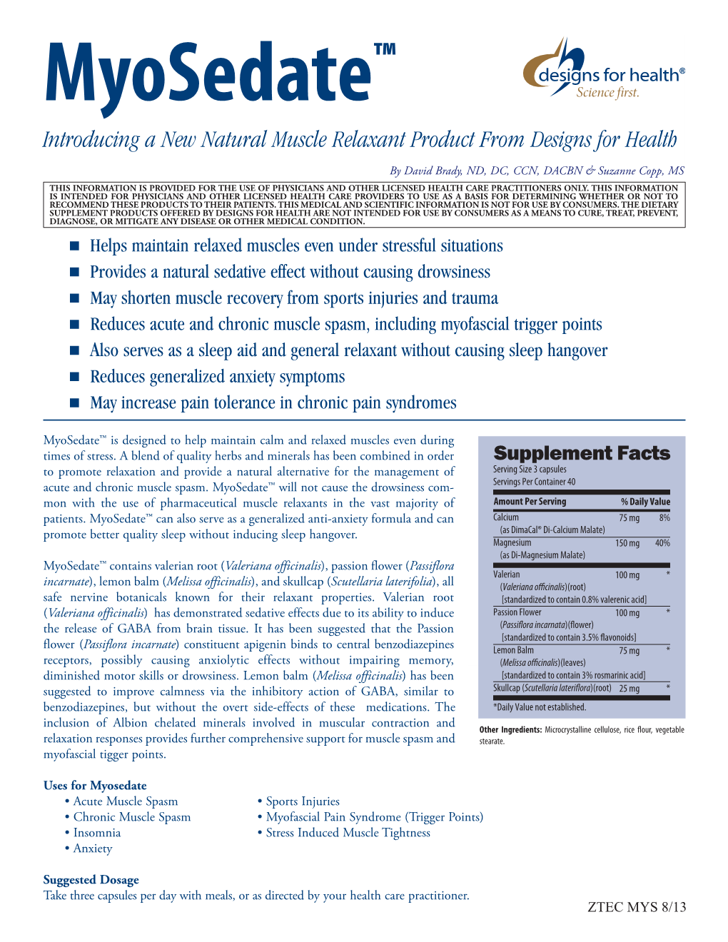Introducing a New Natural Muscle Relaxant Product from Designs for Health