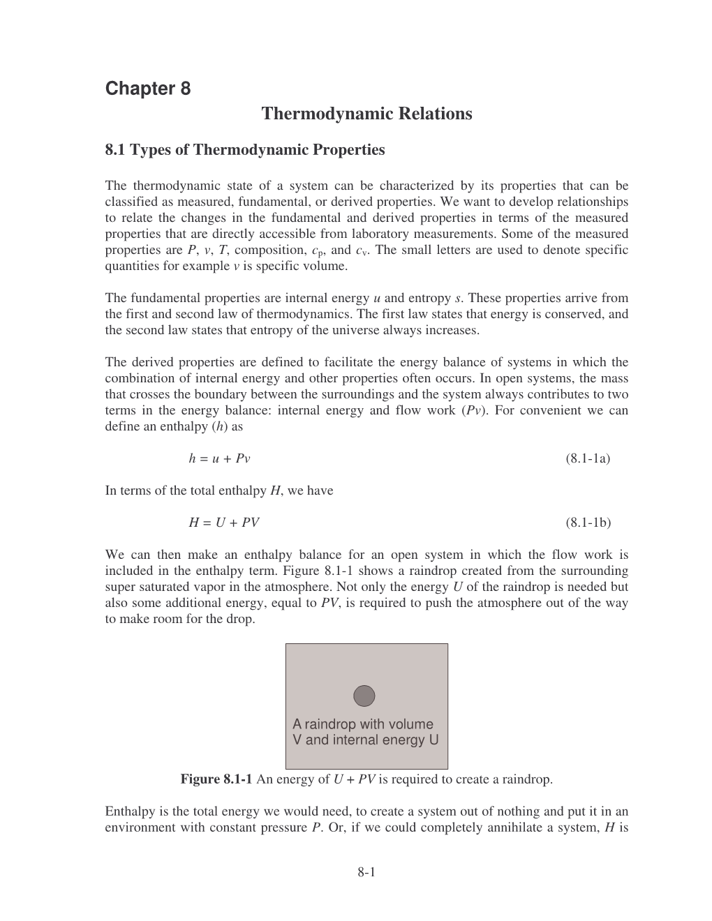 Chapter 8 Thermodynamic Relations