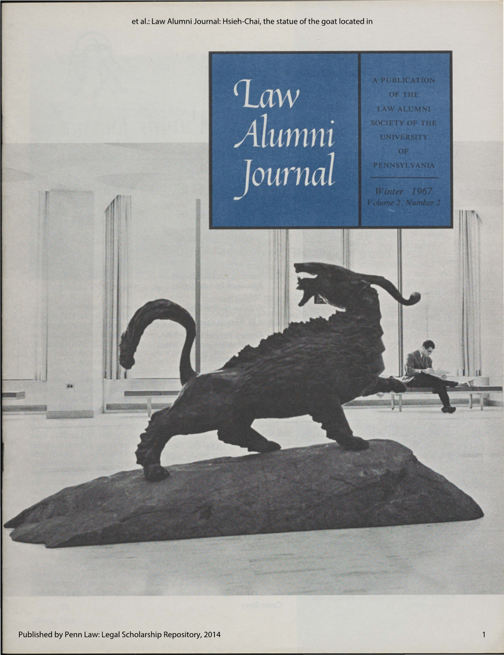 Law Alumni Journal: Hsieh-Chai, the Statue of the Goat Located in The