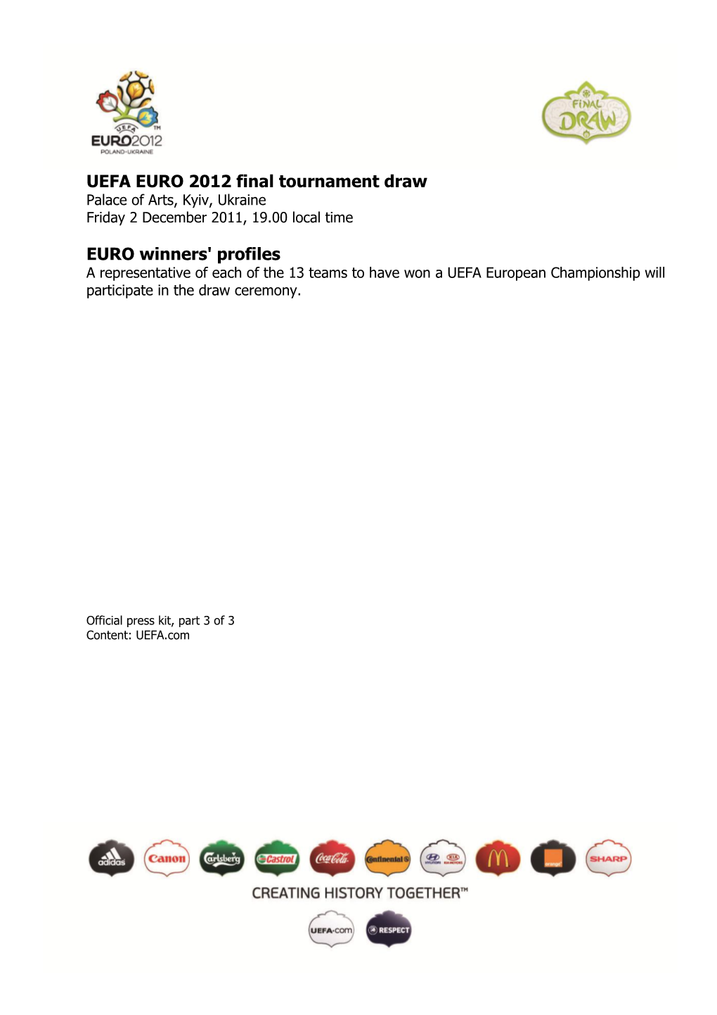 UEFA EURO 2012 Final Draw Press Kit Part 3