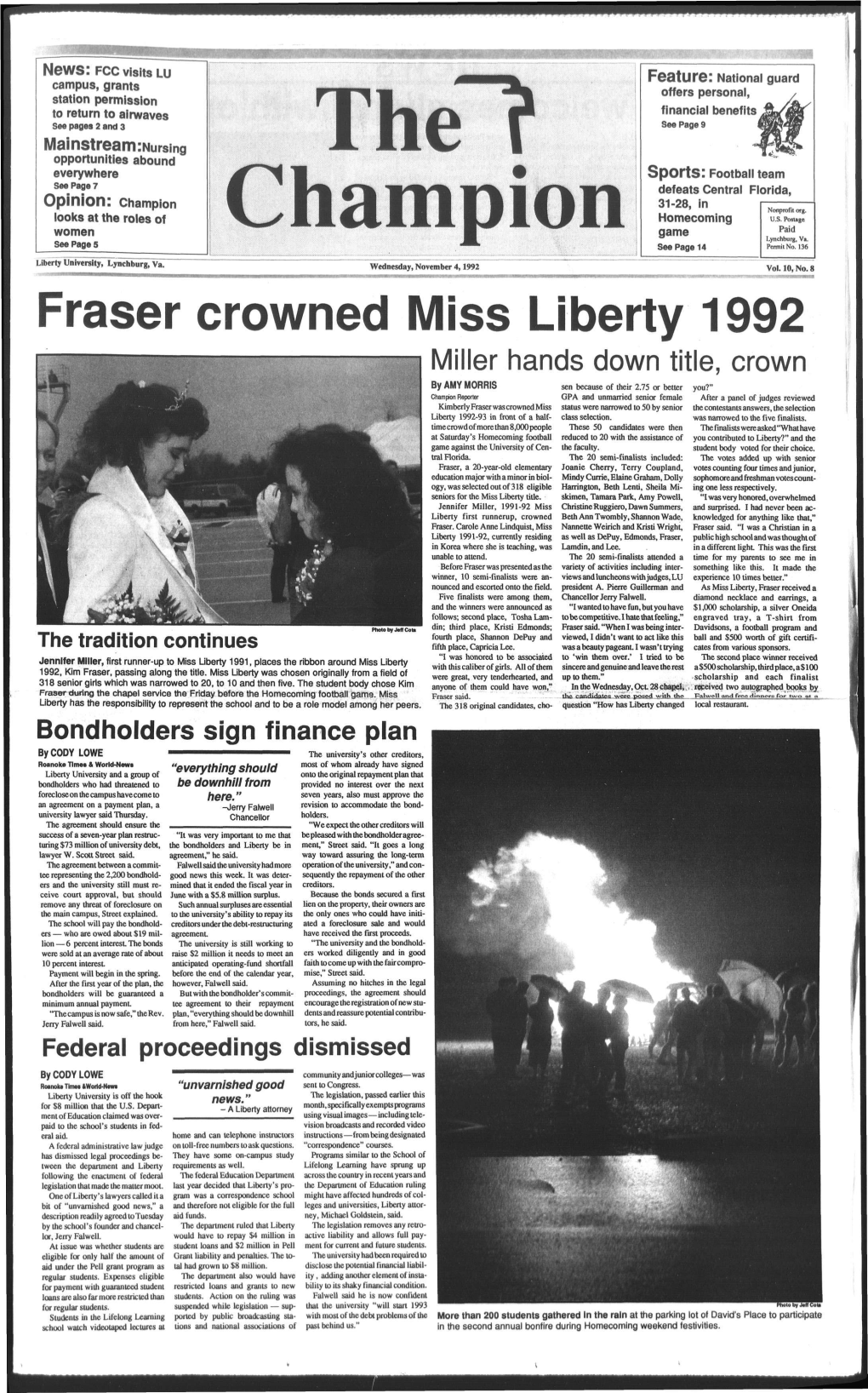 Fraser Crowned Miss Liberty 1992