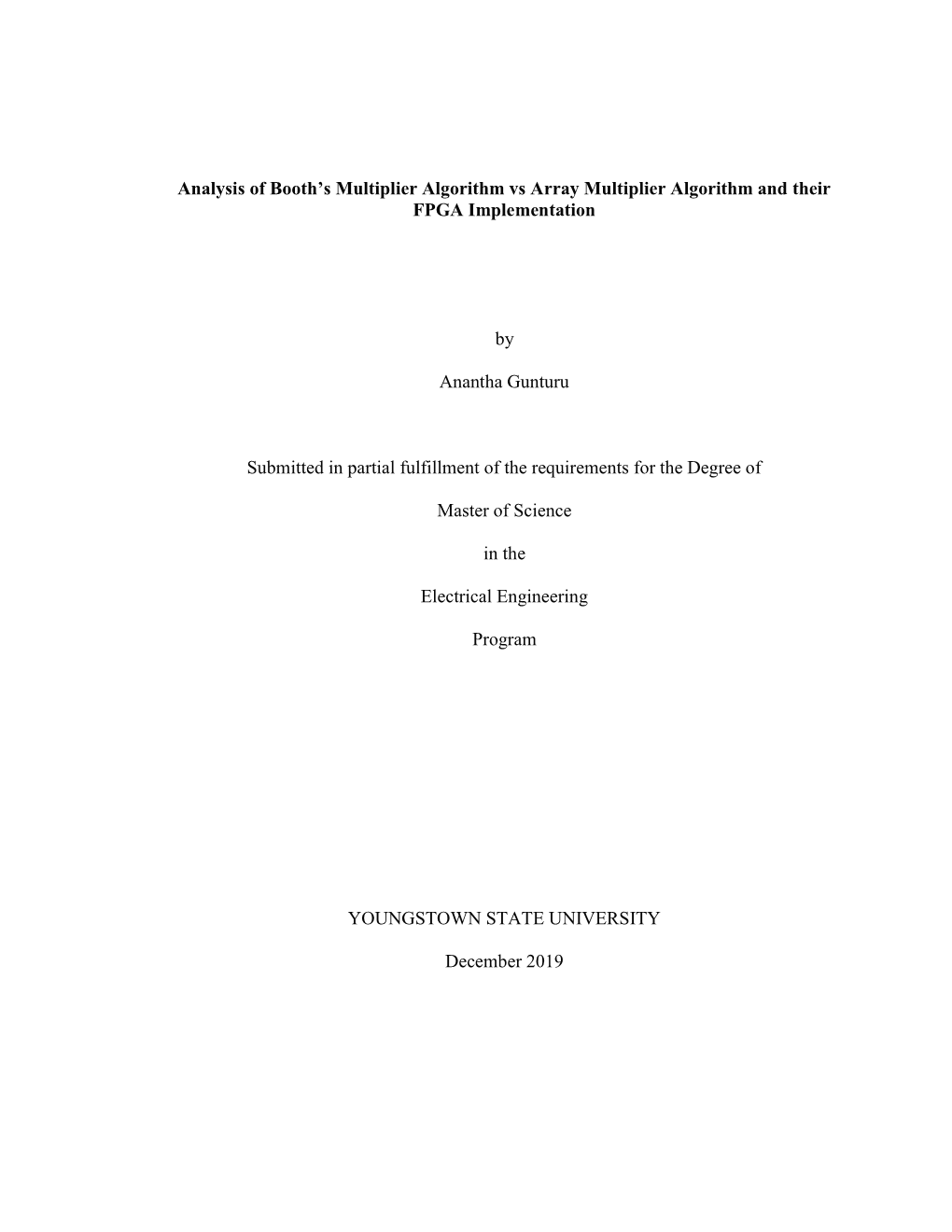 Analysis of Booth's Multiplier Algorithm Vs Array Multiplier