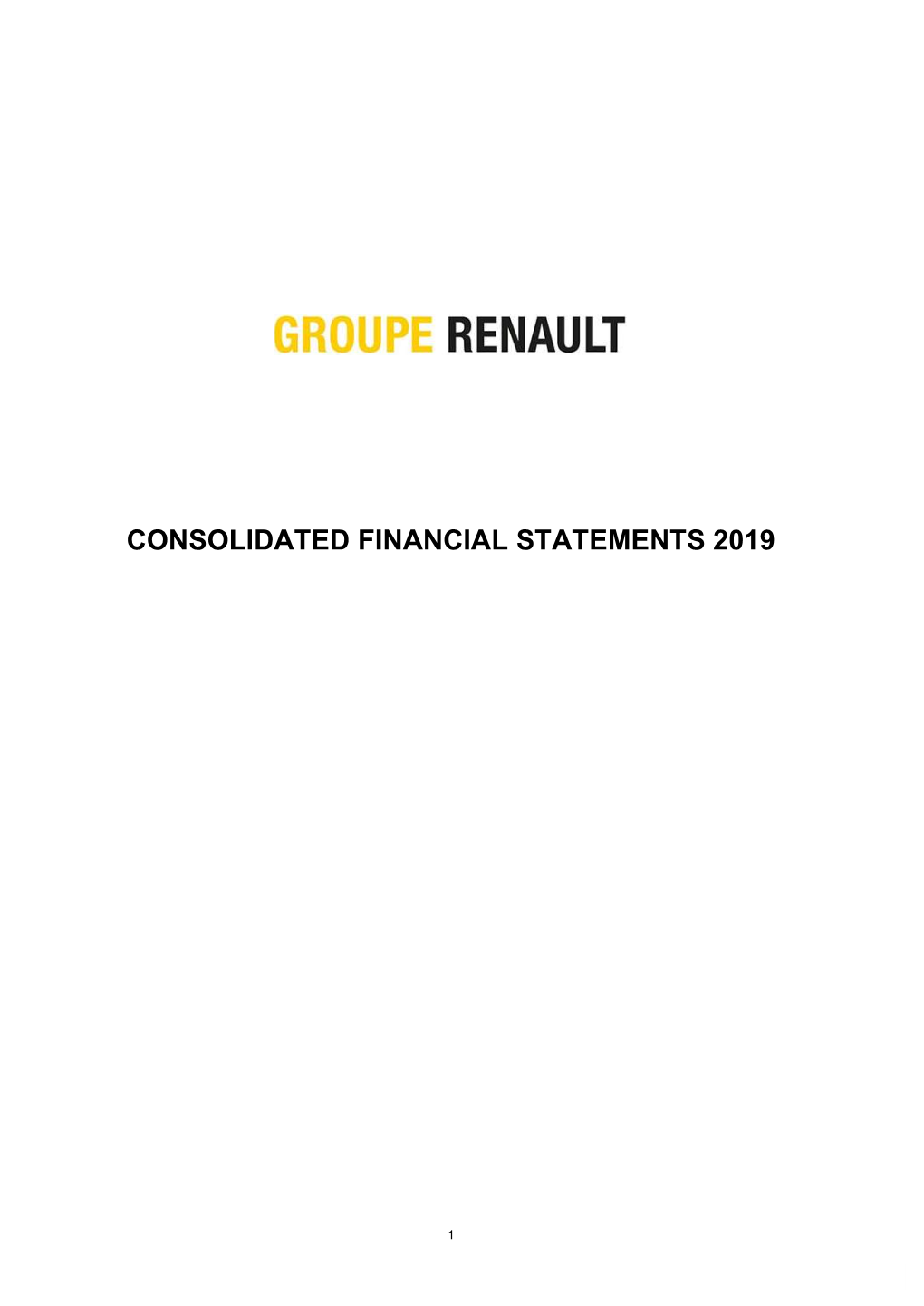 Renault Consolidated Accounts 2019