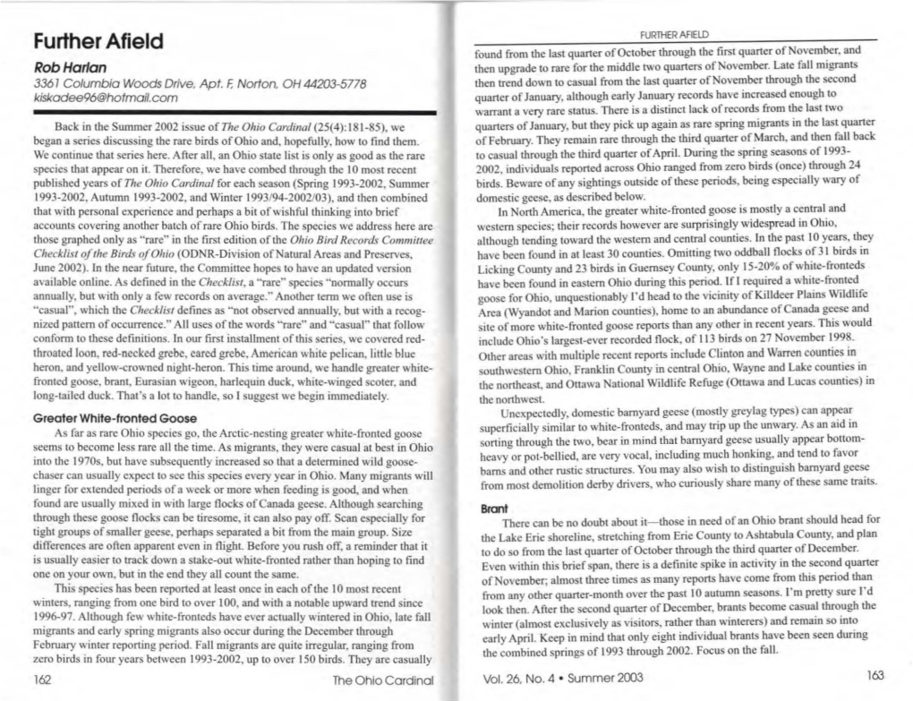 V26.4.Ohiocardinal Summer2003 P162-167 Further Afield.Pdf