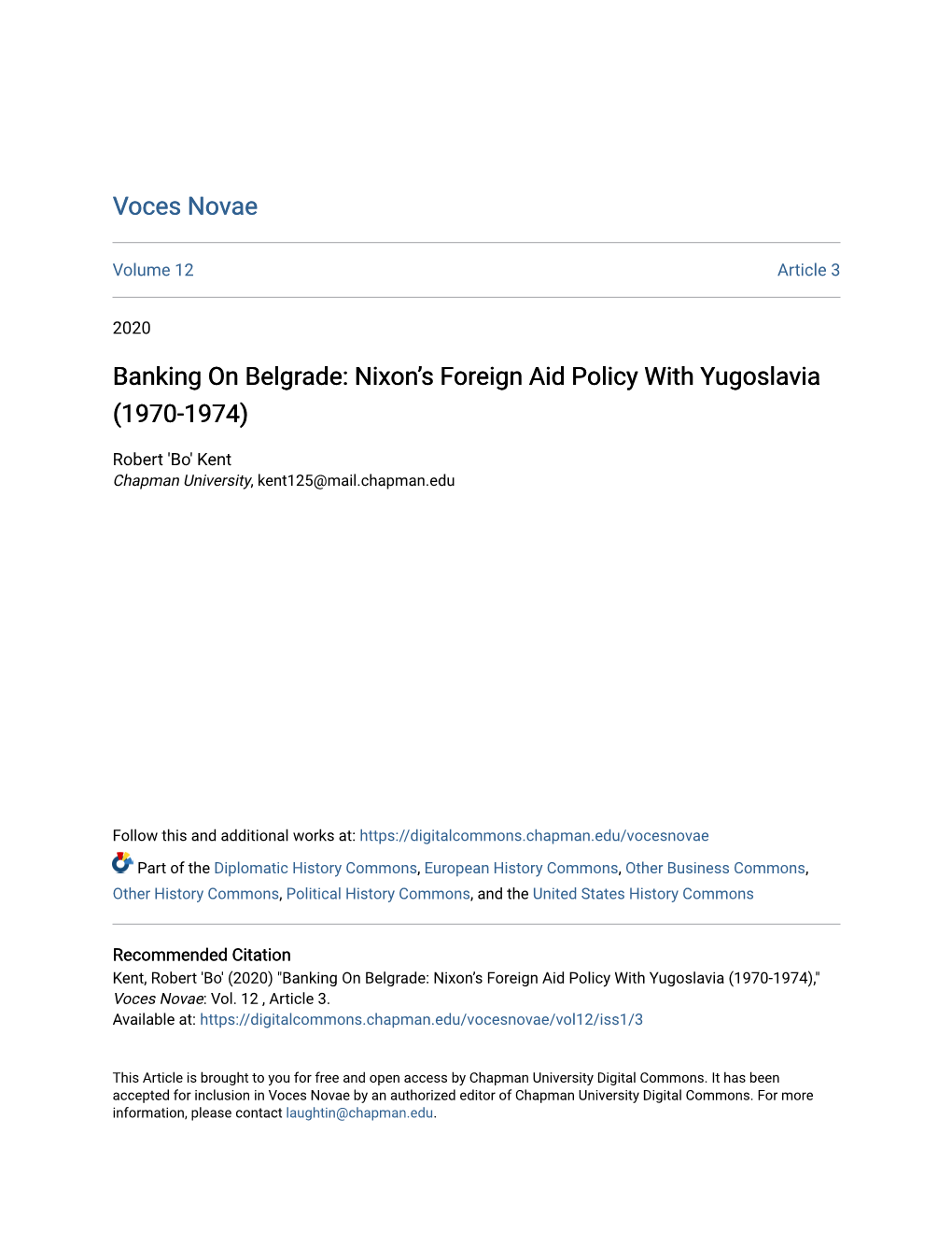 Nixon's Foreign Aid Policy with Yugoslavia