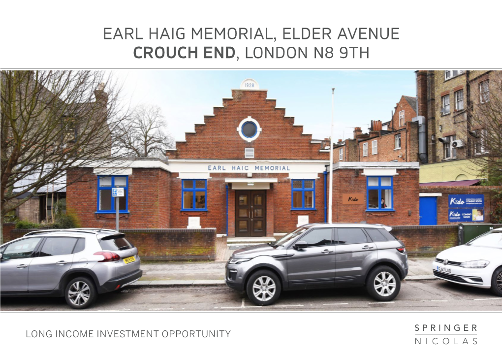 Earl Haig Memorial, Elder Avenue Crouch End, London N8 9Th