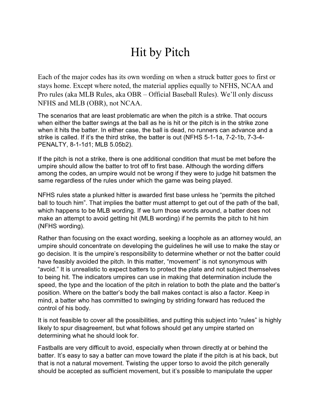 Hit by Pitch