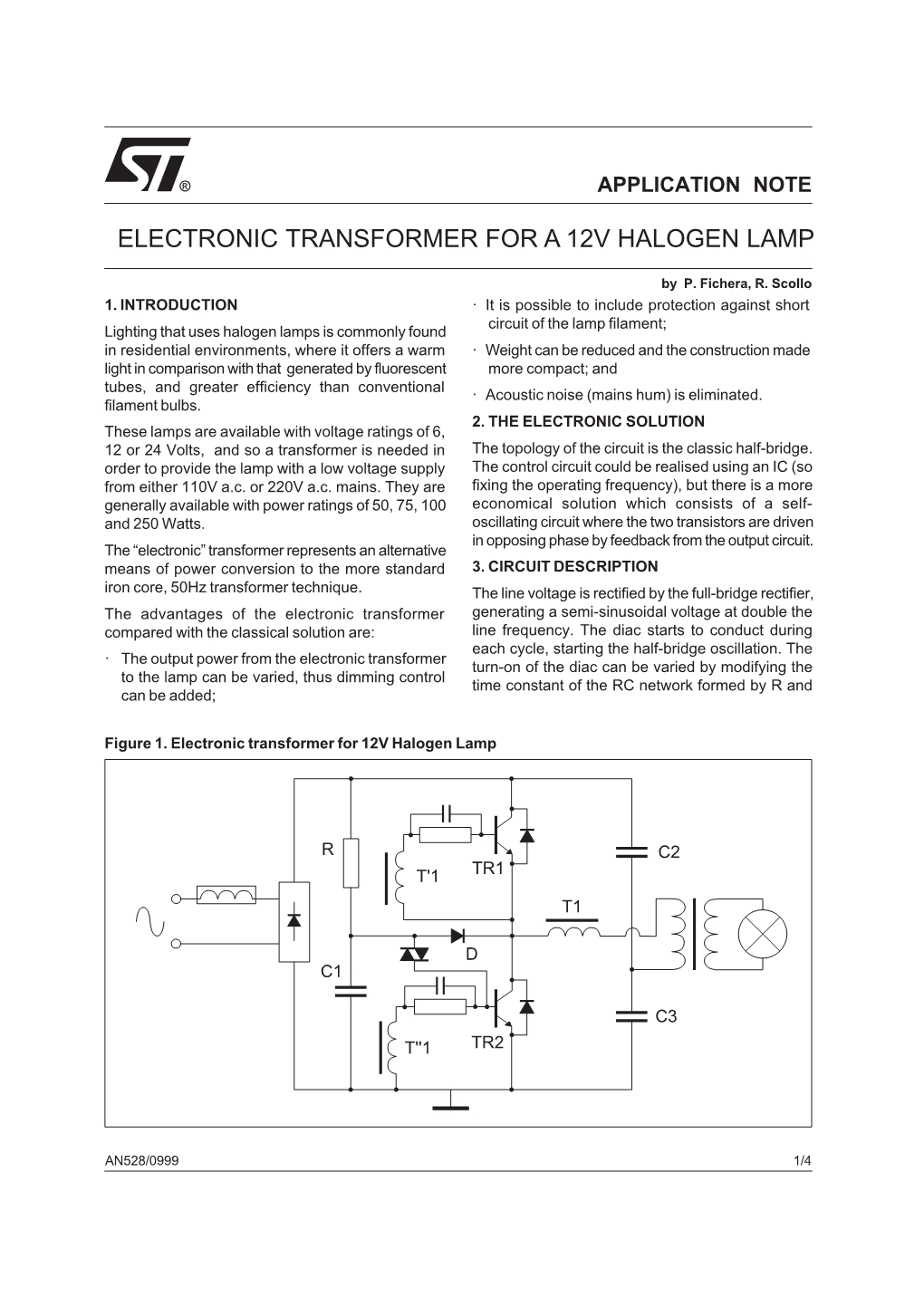 Electronic Transformer for a 12V Halogen Lamp