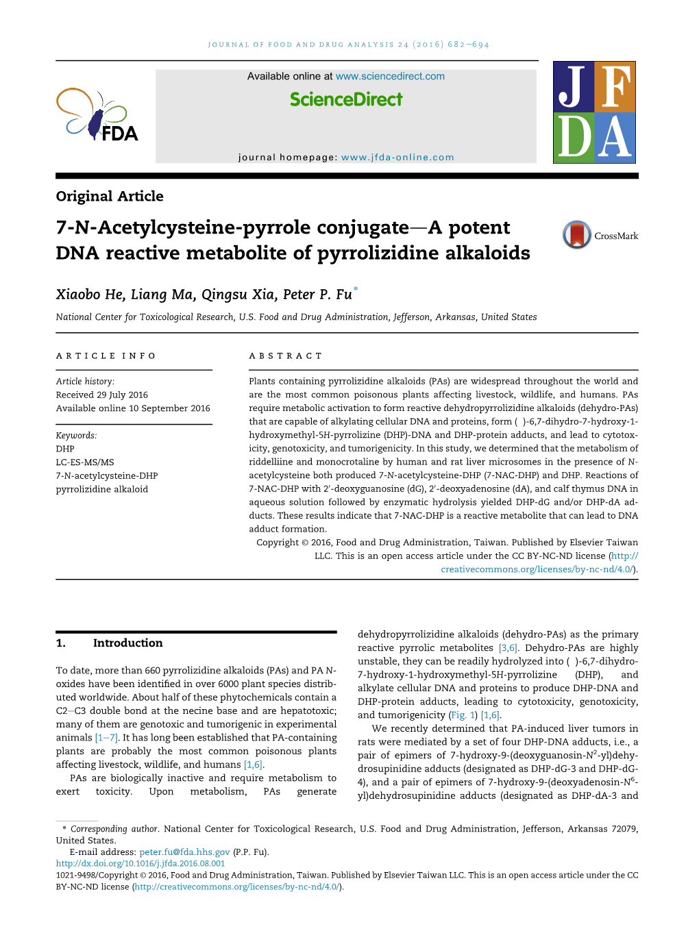 7-N-Acetylcysteine-Pyrrole Conjugate-A Potent DNA Reactive