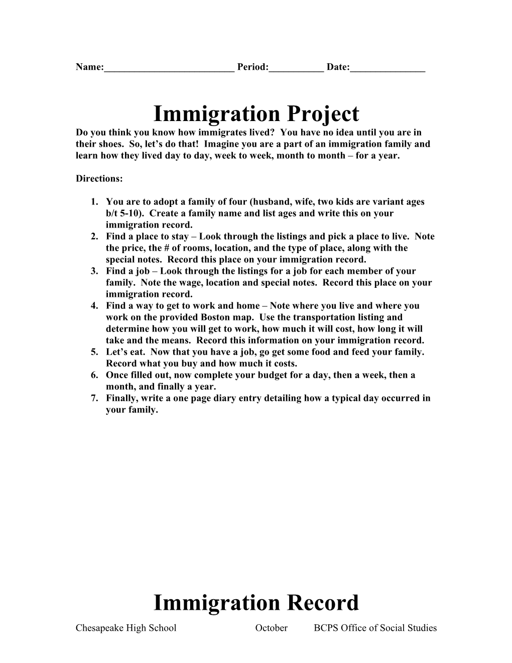 Immigration Project s1