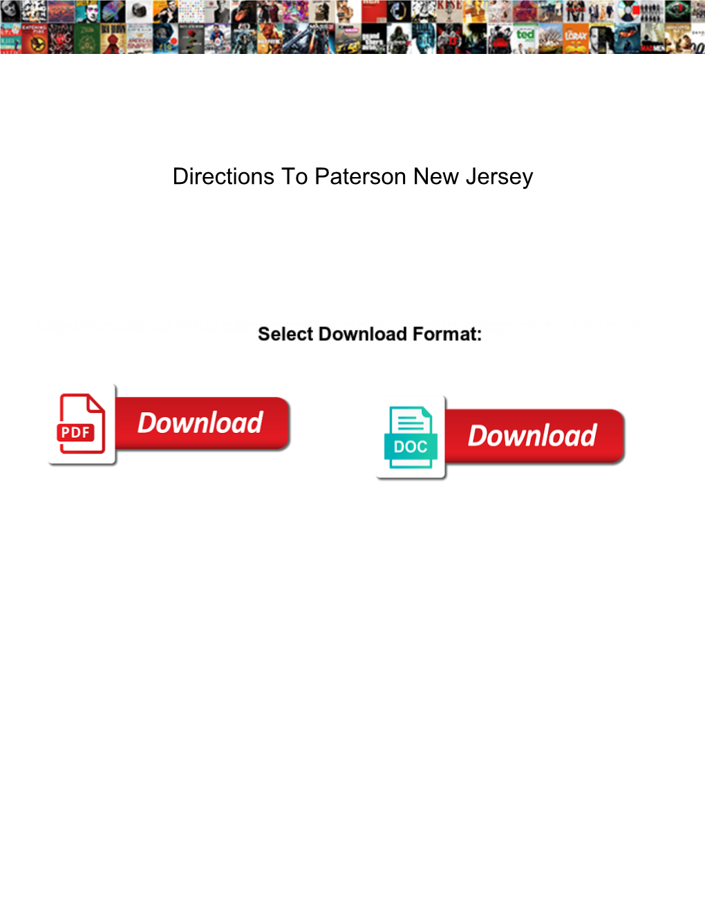 Directions to Paterson New Jersey