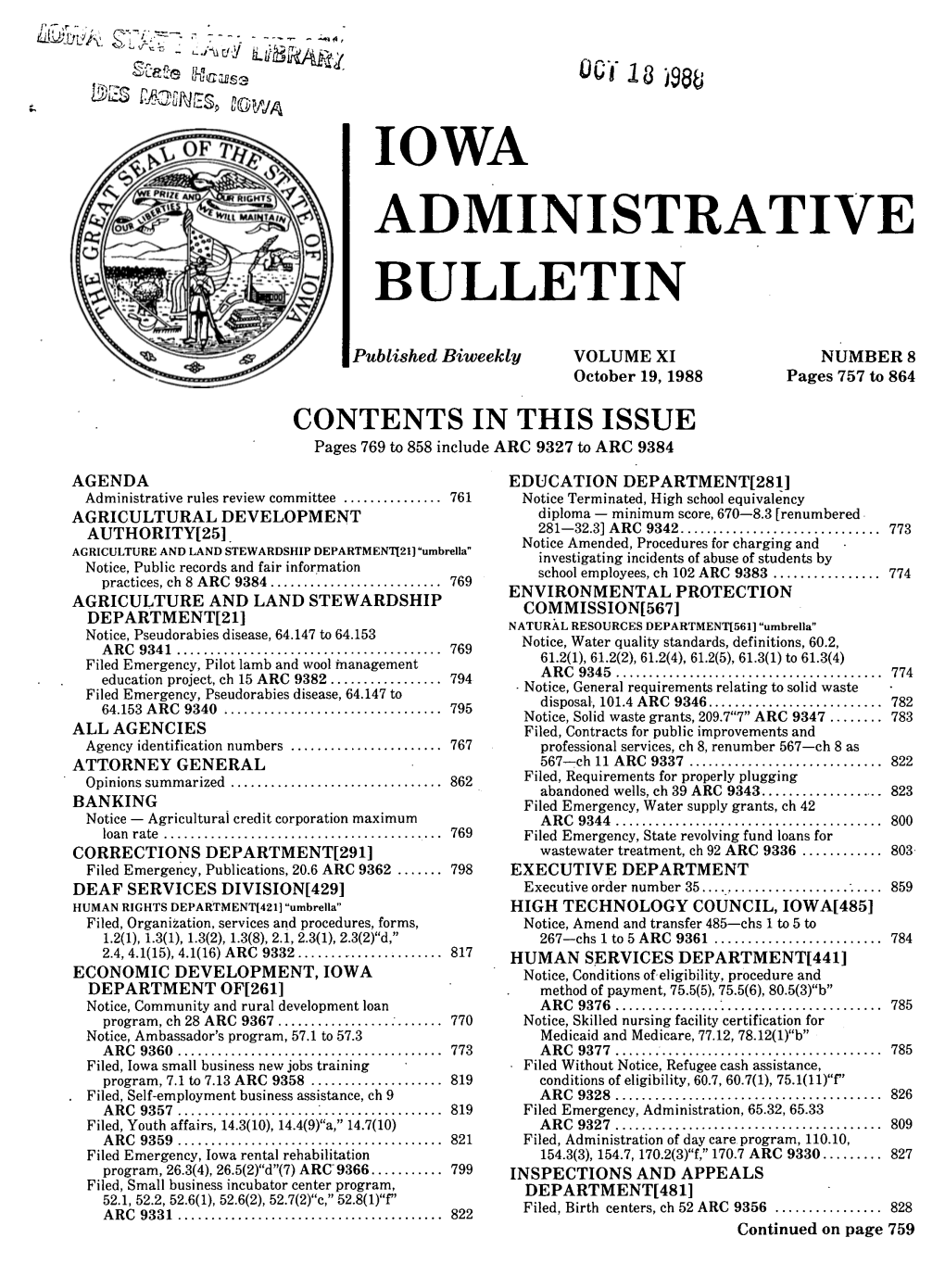 Iowa Administrative Bulletin