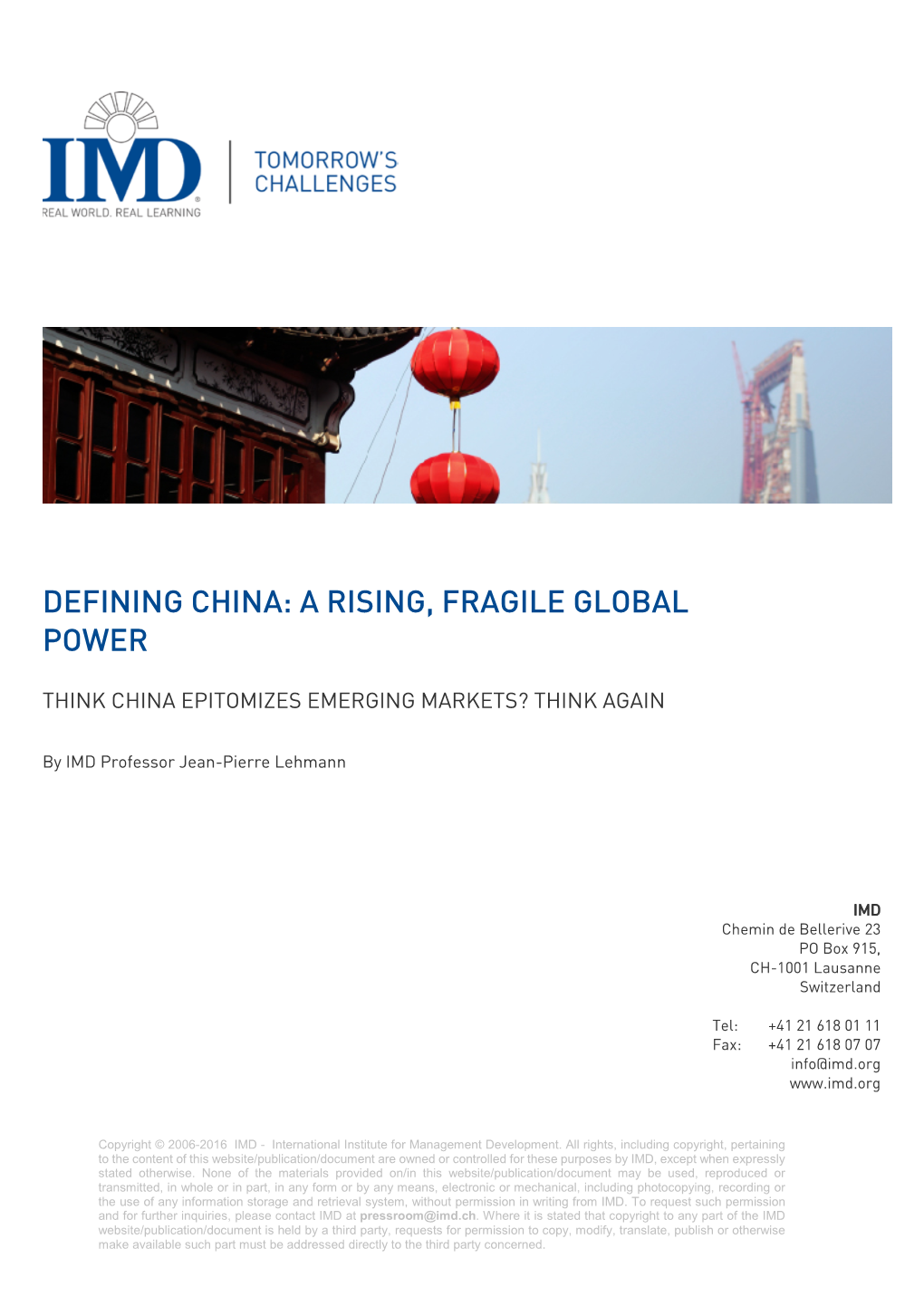 Defining China: a Rising, Fragile Global Power